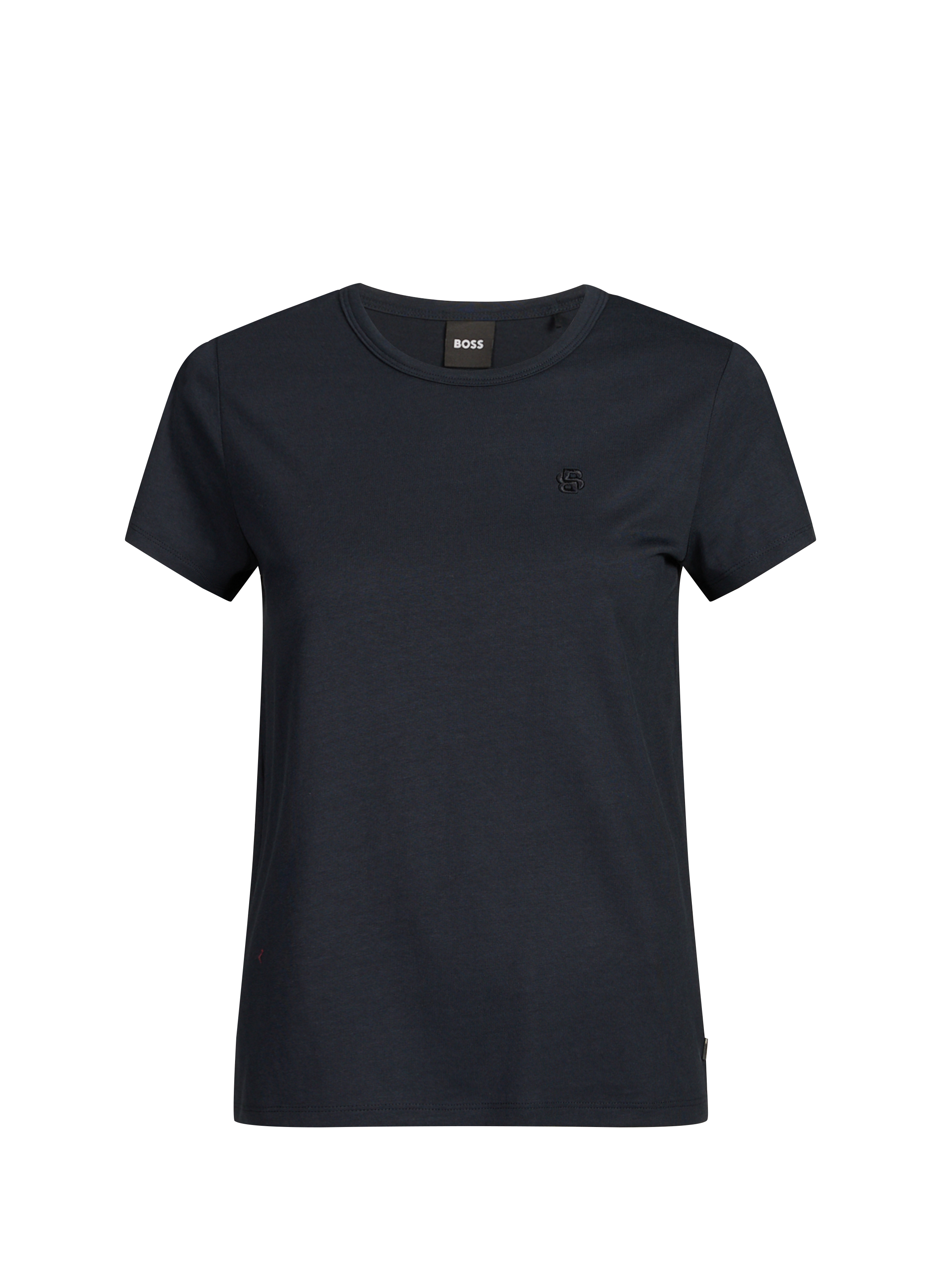 Round neck t-shirt in blended cotton and silk BOSS Blue