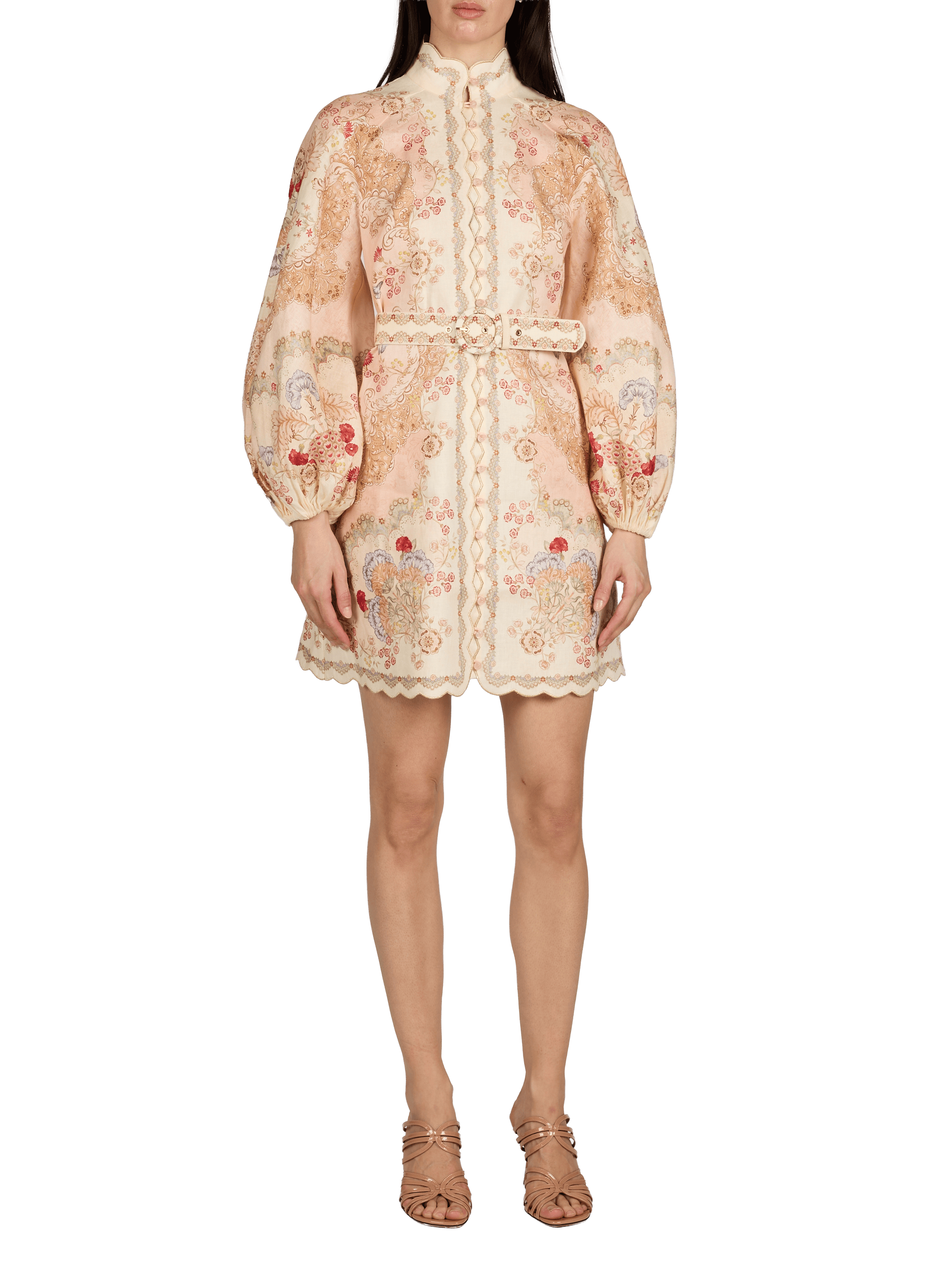 Mini robe Daylight imprimée en lin ZIMMERMANN Multicolore