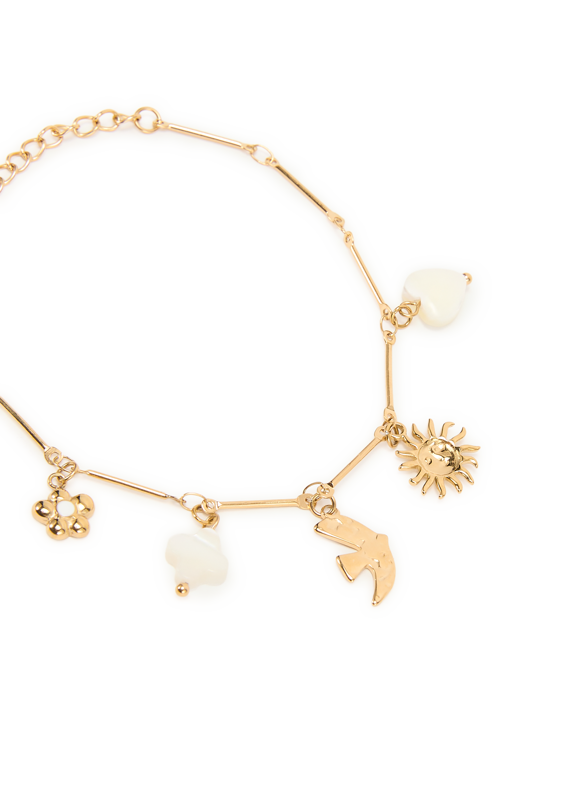 Bracelet charms nacre et oiseaux AU PRINTEMPS PARIS Doré