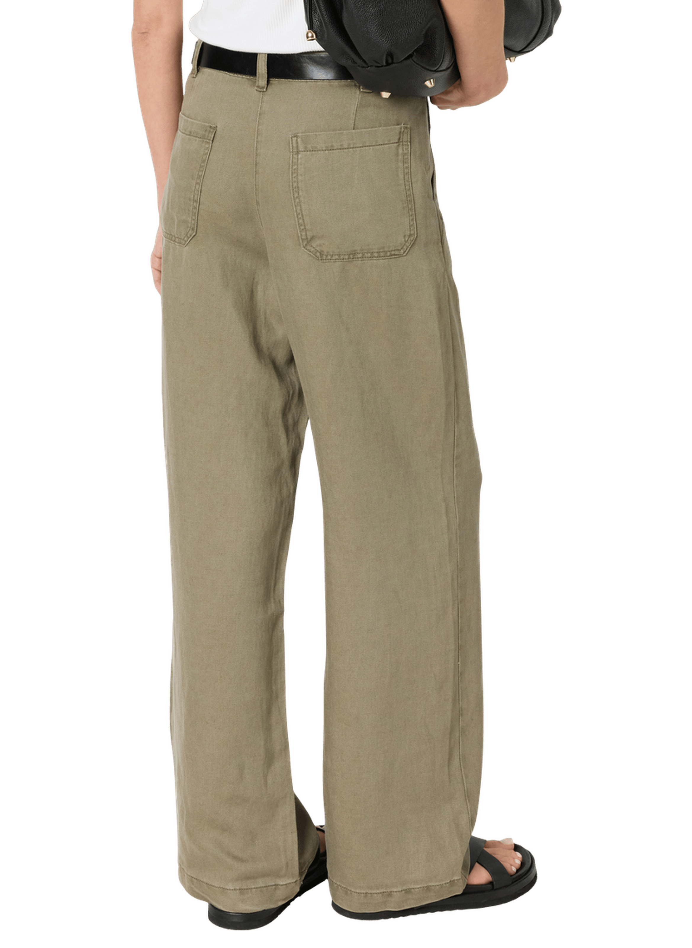 Pantalon droit en lyocell et lin - azilia GERARD DAREL Vert