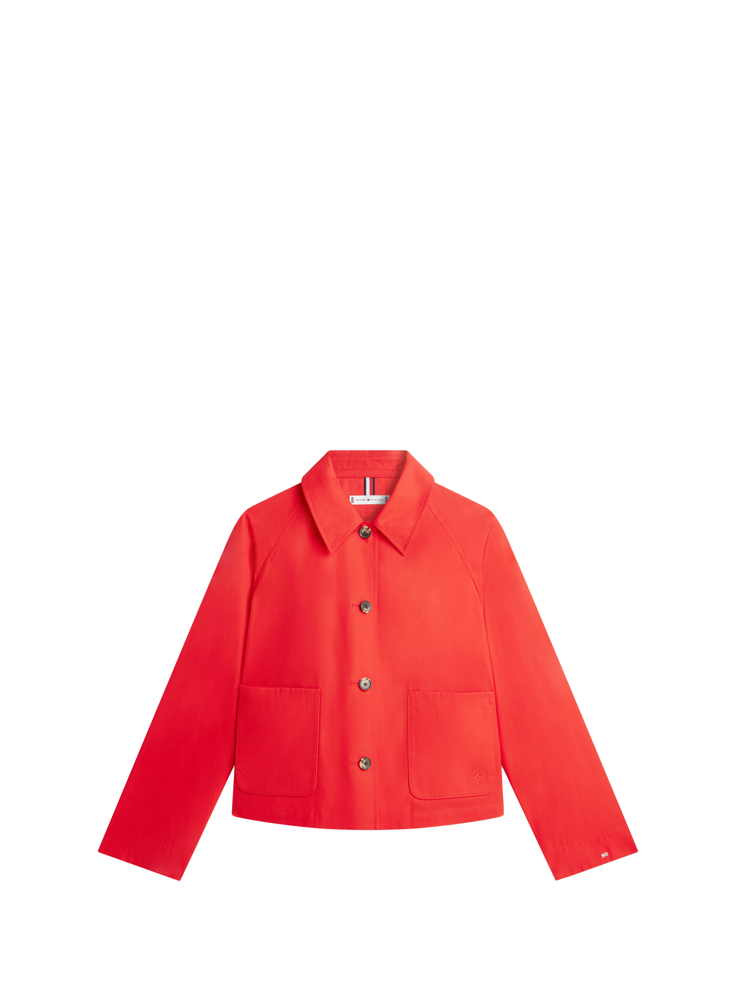 Veste droite légère en coton TOMMY HILFIGER Rouge