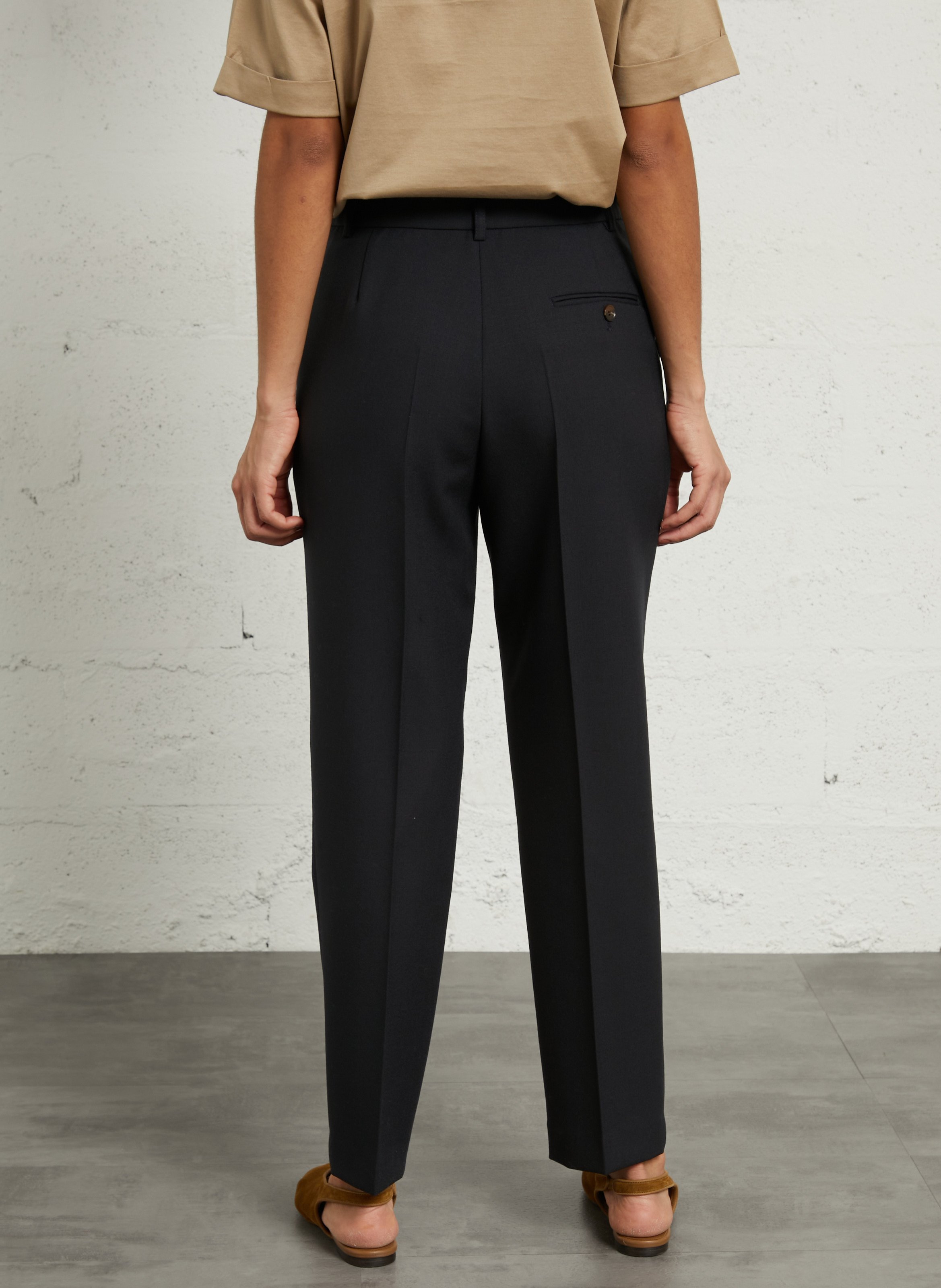 Pantalon tailleur en laine uni gabriel SOEUR Bleu