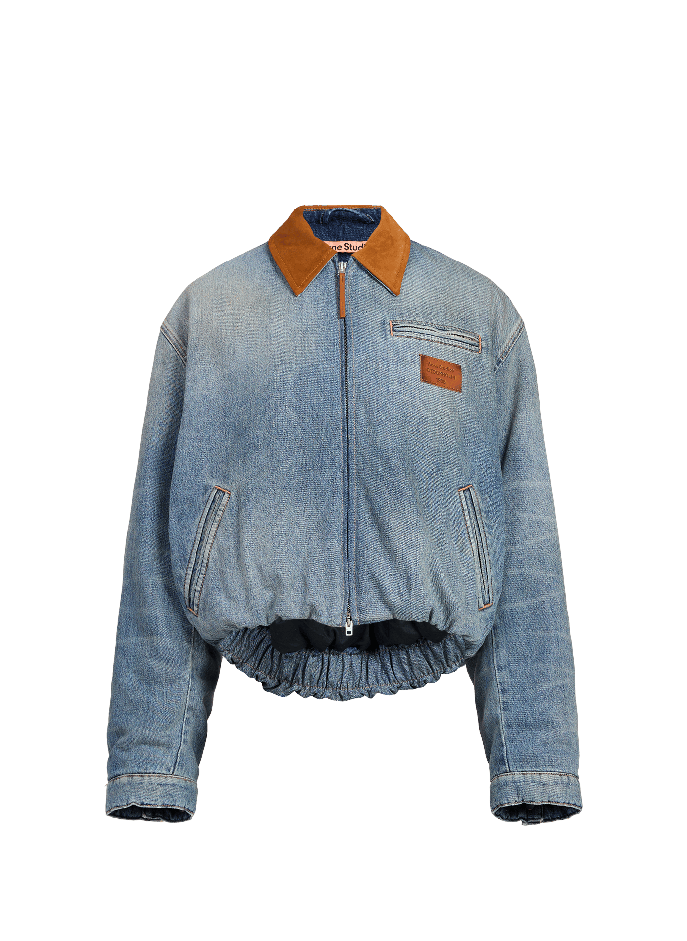 Bomber ample en denim de coton mélangé ACNE STUDIOS Bleu