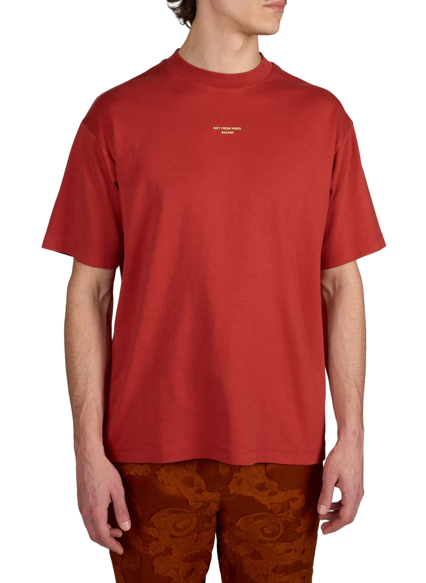 Classic straight fit T-shirt in cotton DROLE DE MONSIEUR Red