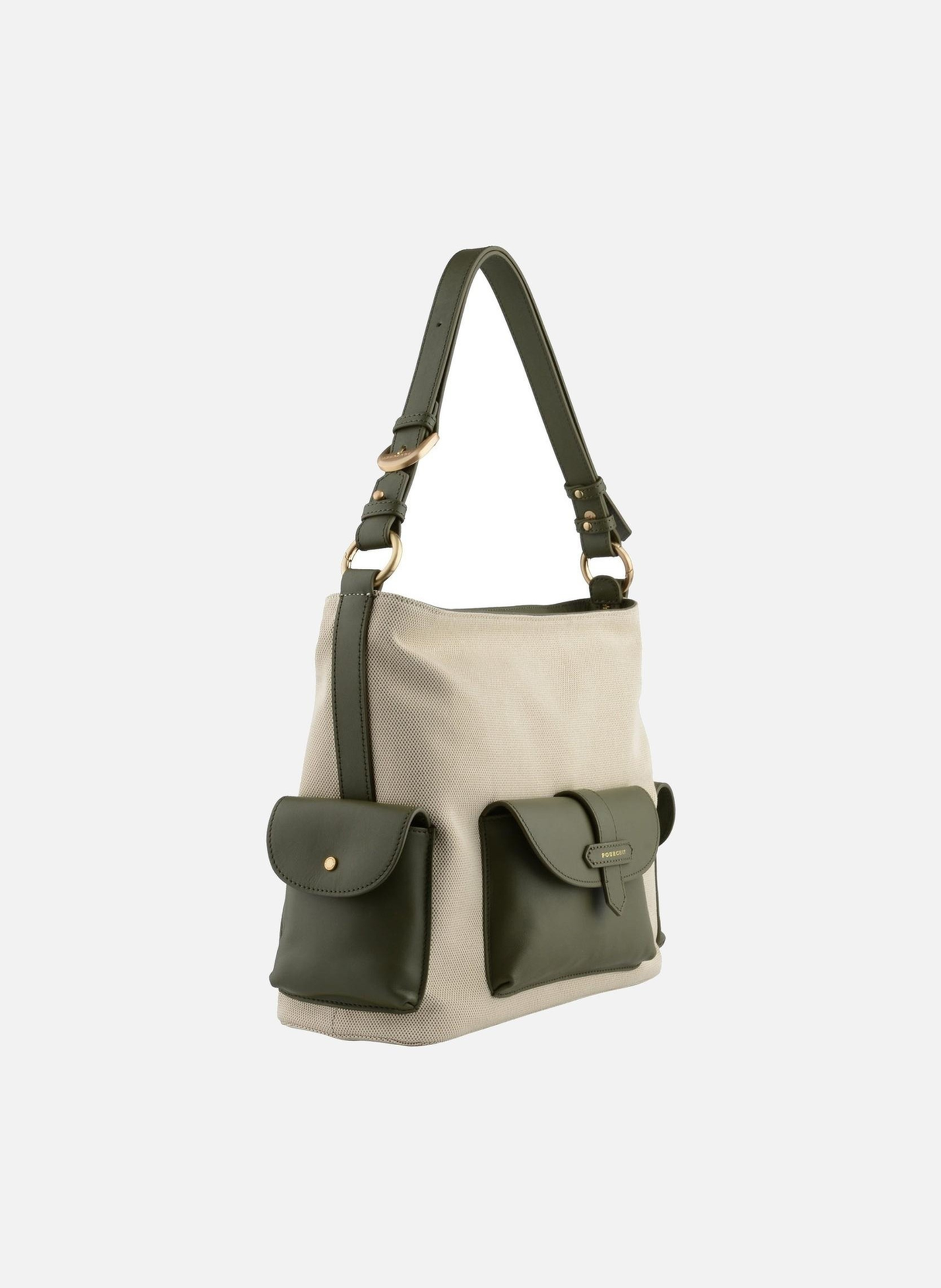 Reporter coton | sac porté épaule POURCHET Kaki