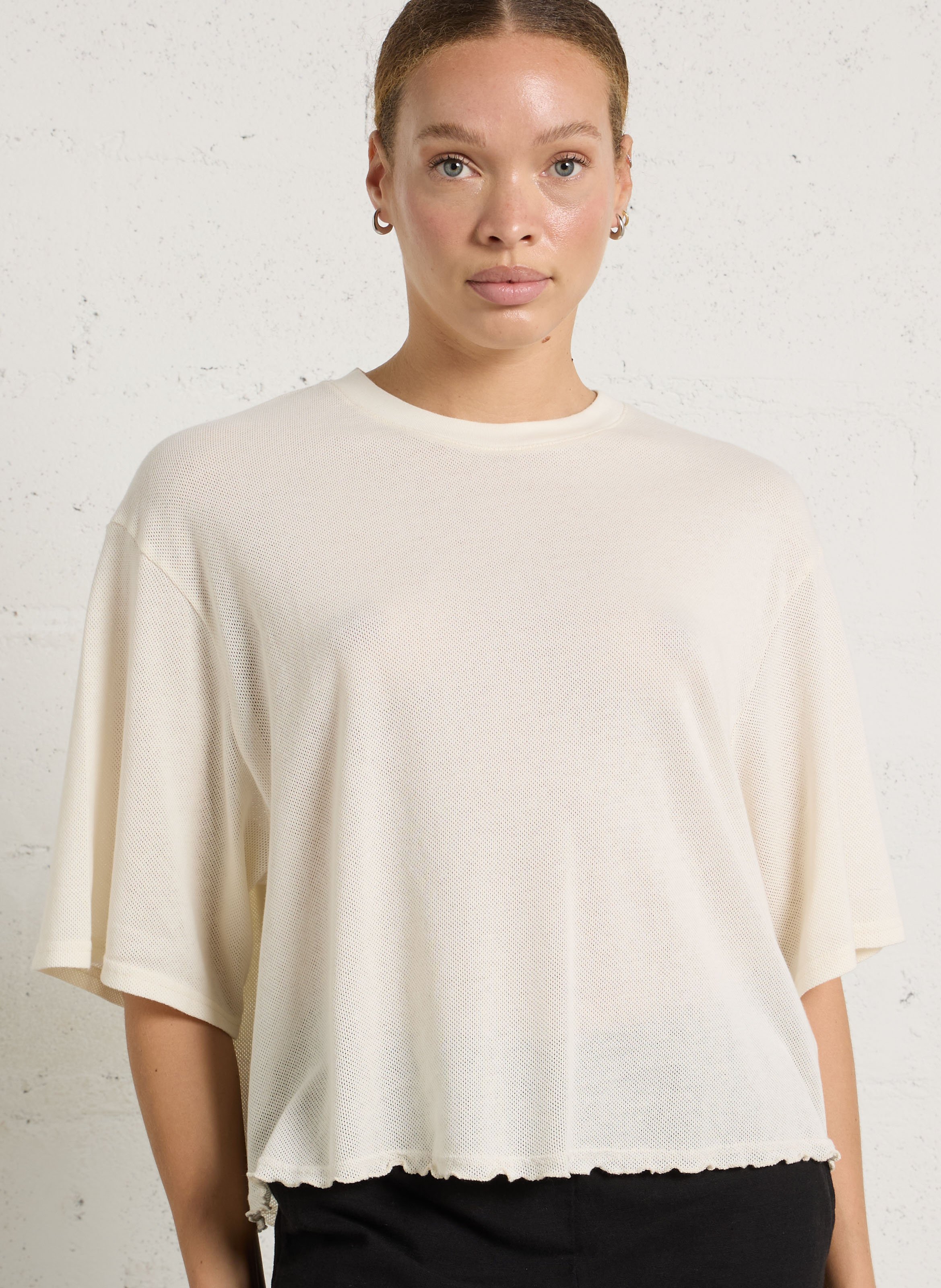 Tee-shirt oversize col rond en coton atatrip AMERICAN VINTAGE Beige