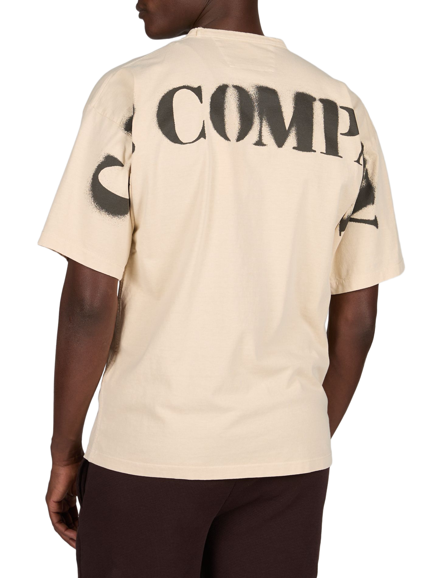 Biker-style cotton t-shirt CP COMPANY Beige