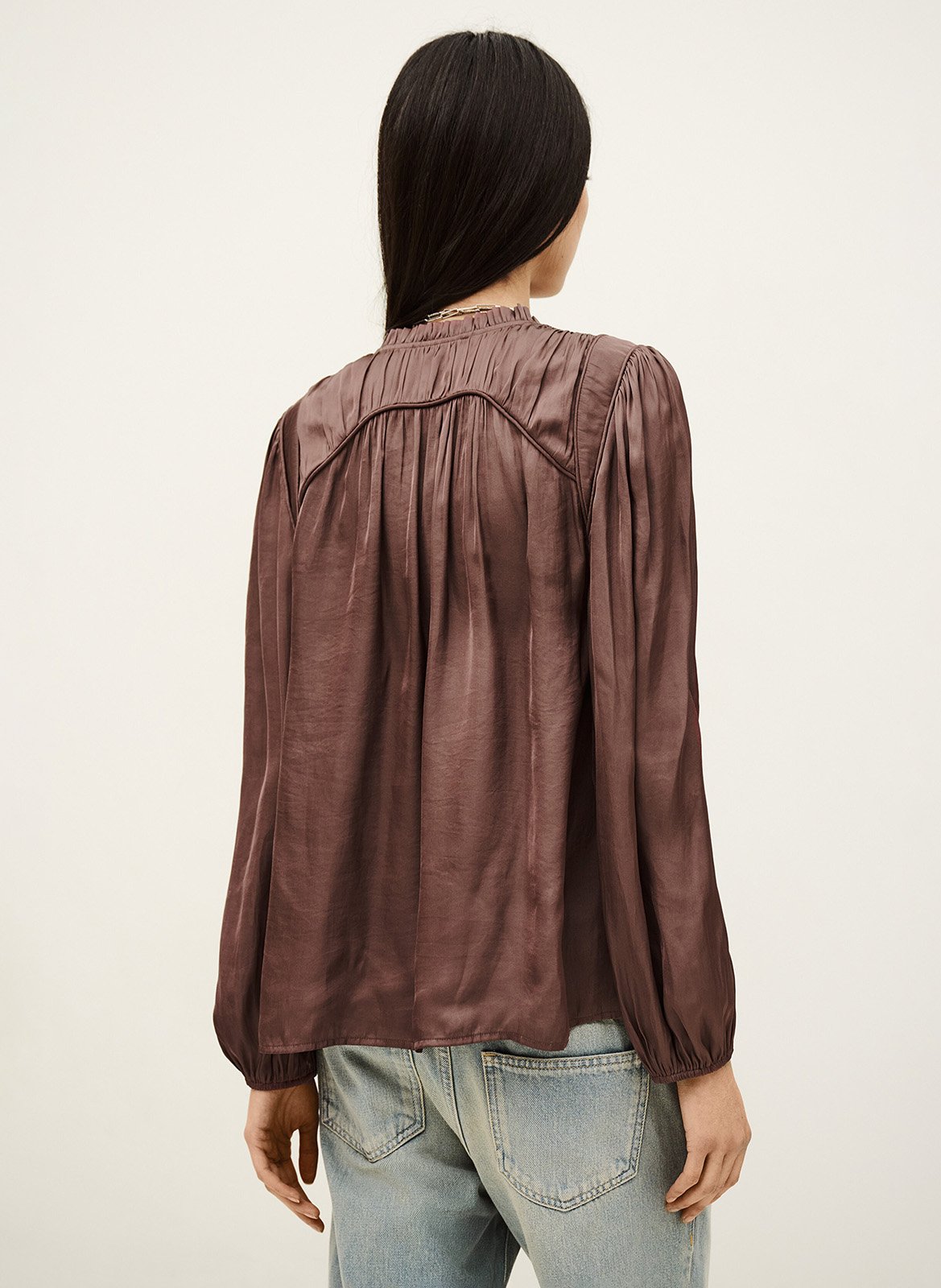 Chemise ample col v fluide cesira Rose