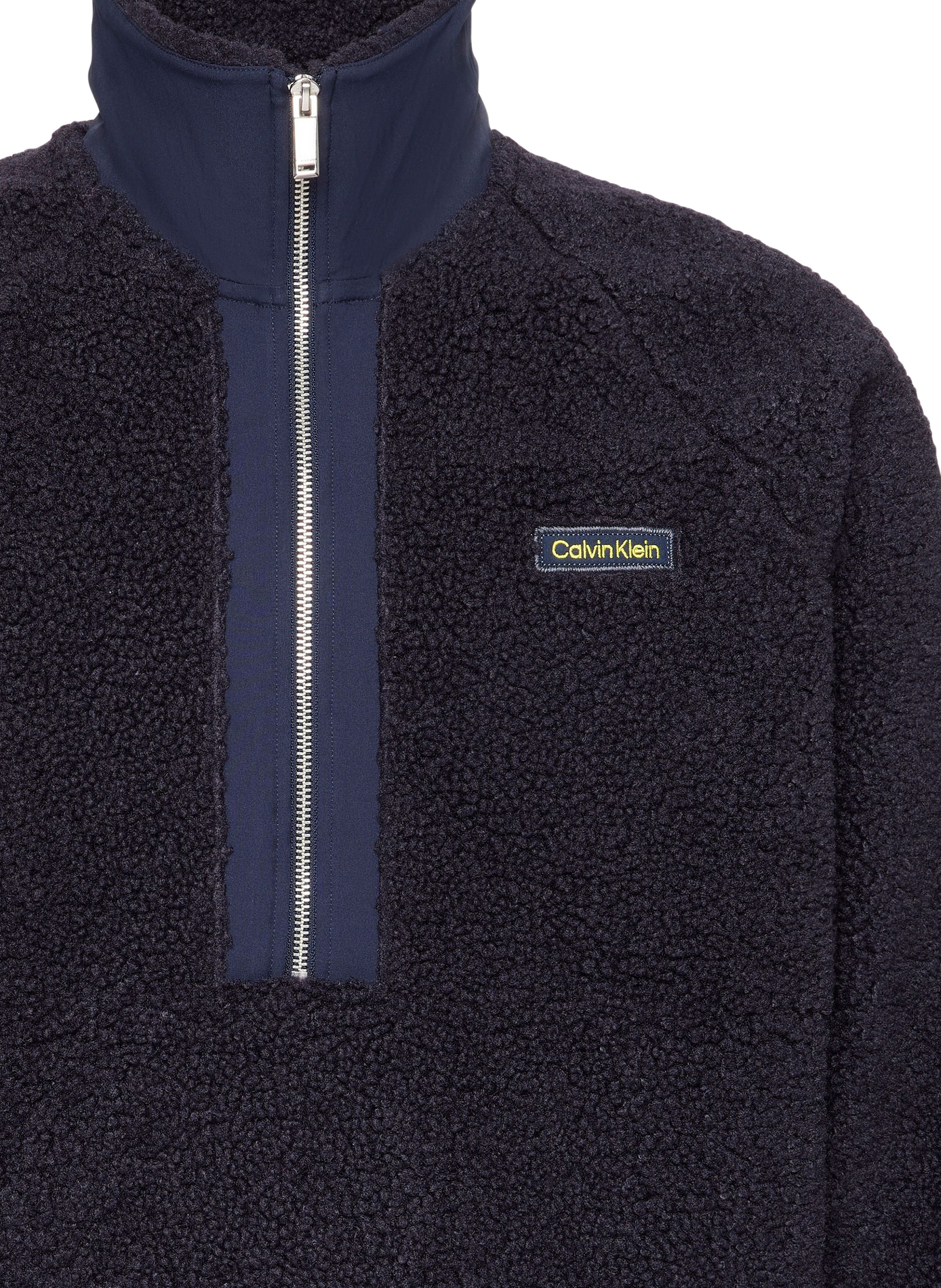 Sweat shearling à col montant zippé CALVIN KLEIN Bleu