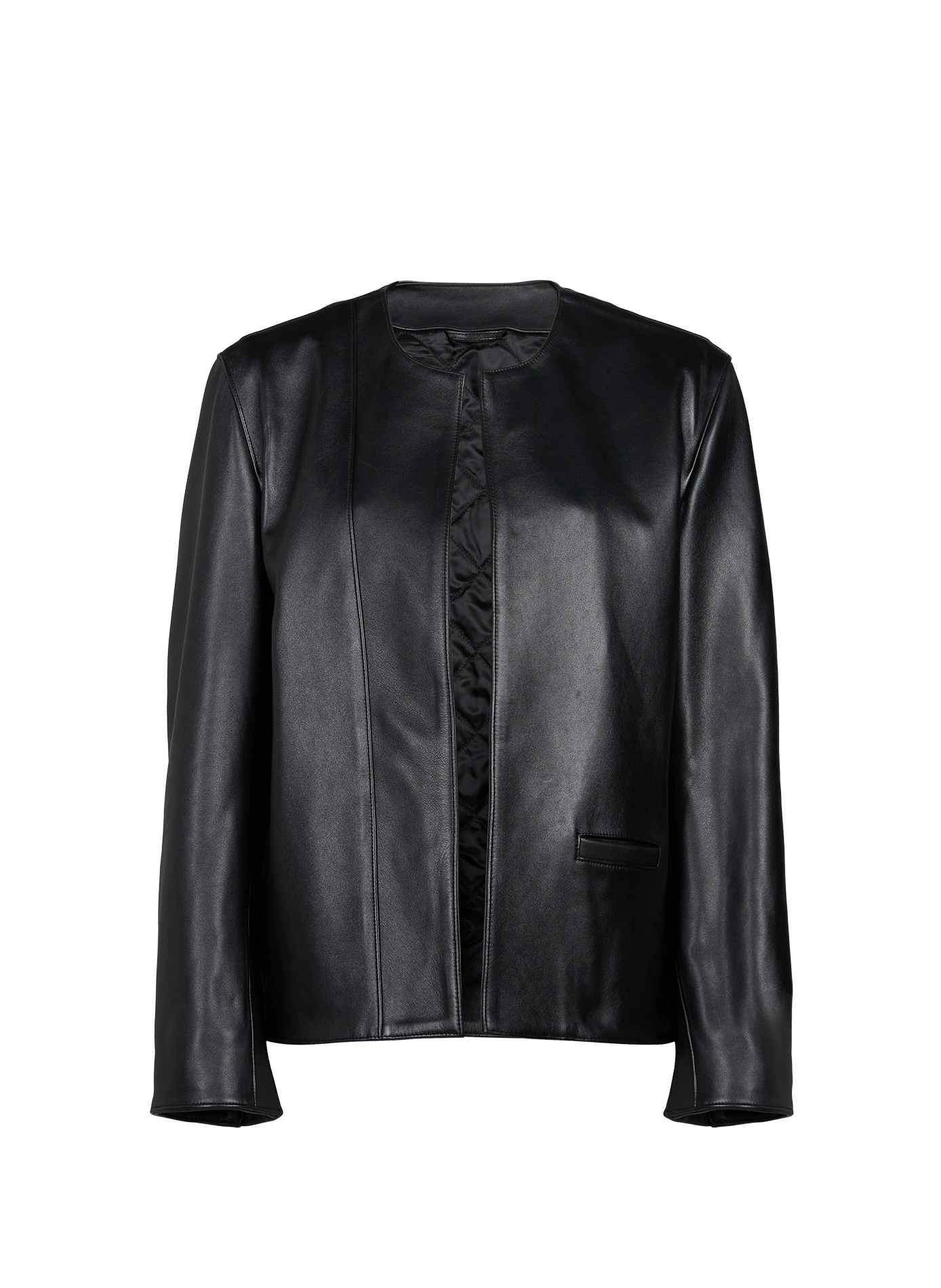 Veste unie en cuir TOTEME Noir