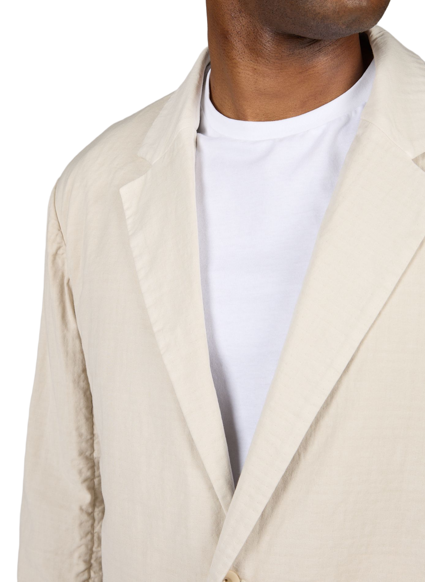 Blazer recto en algodón de doble faz Beige