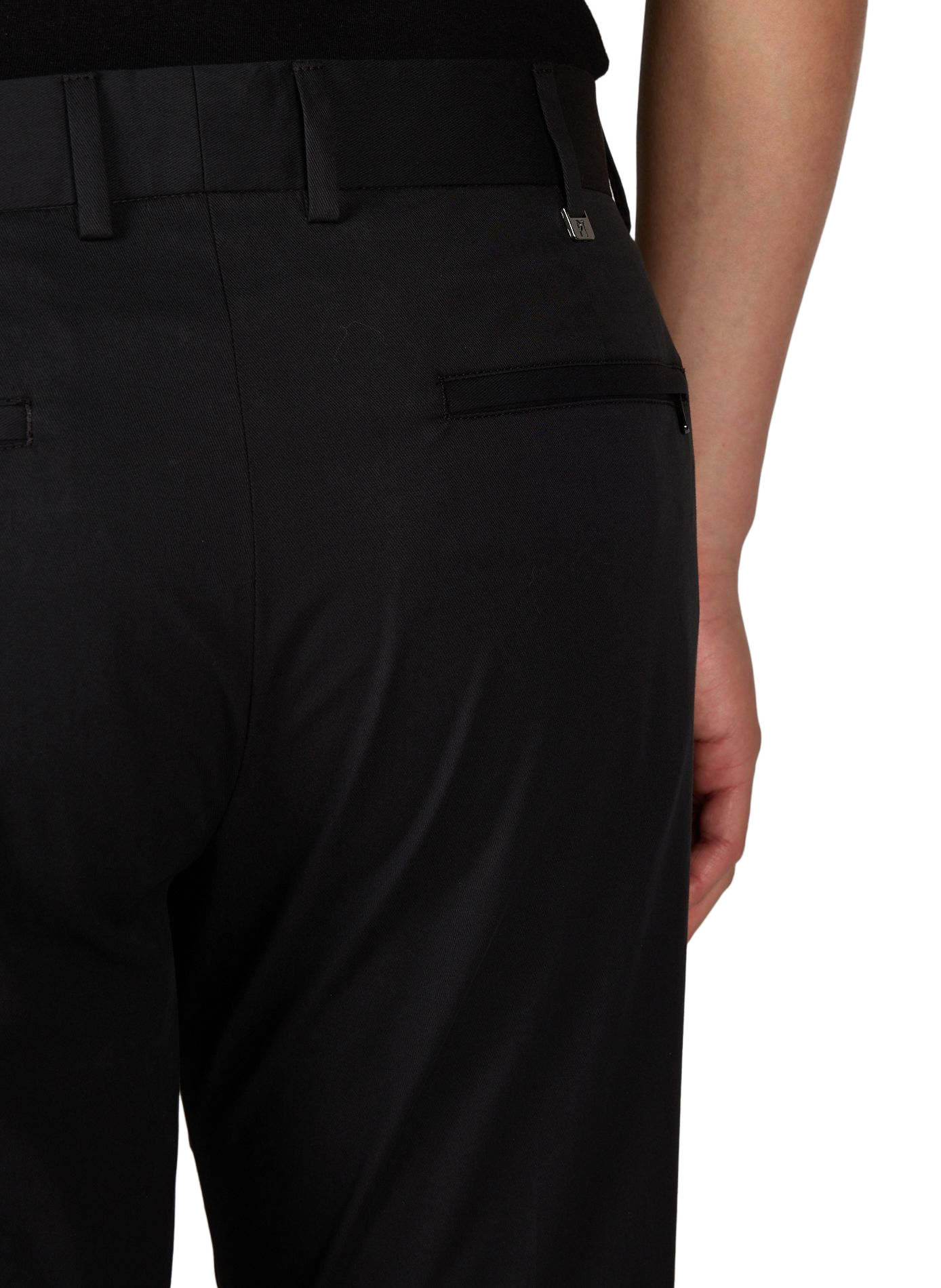 Solid color mixed cotton pants PT01 Black