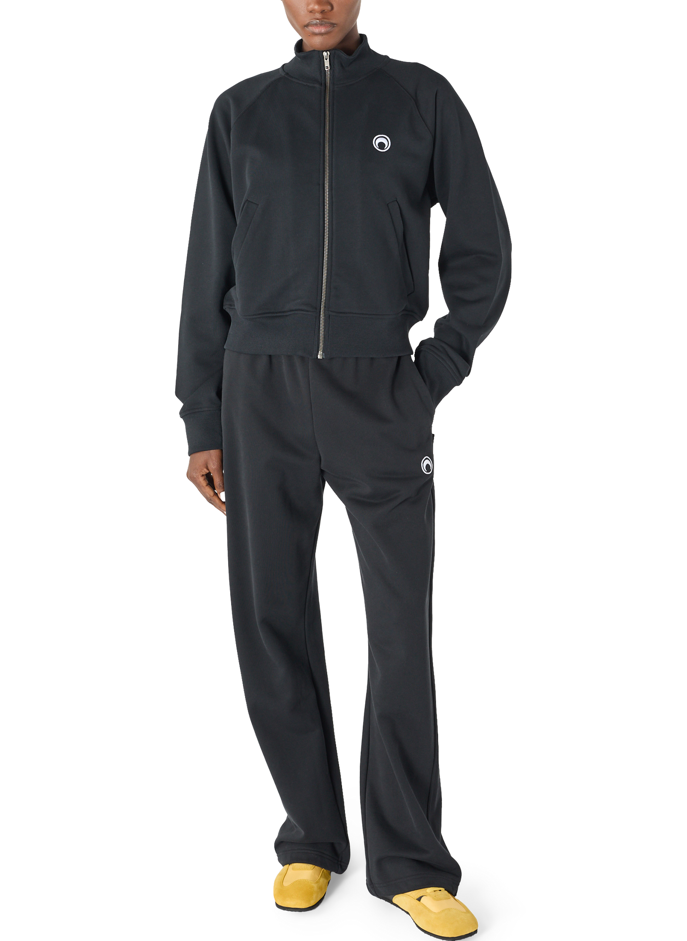 Sweatshirt zippé logo moon en coton biologique unisexe | Noir MARINE SERRE Femme