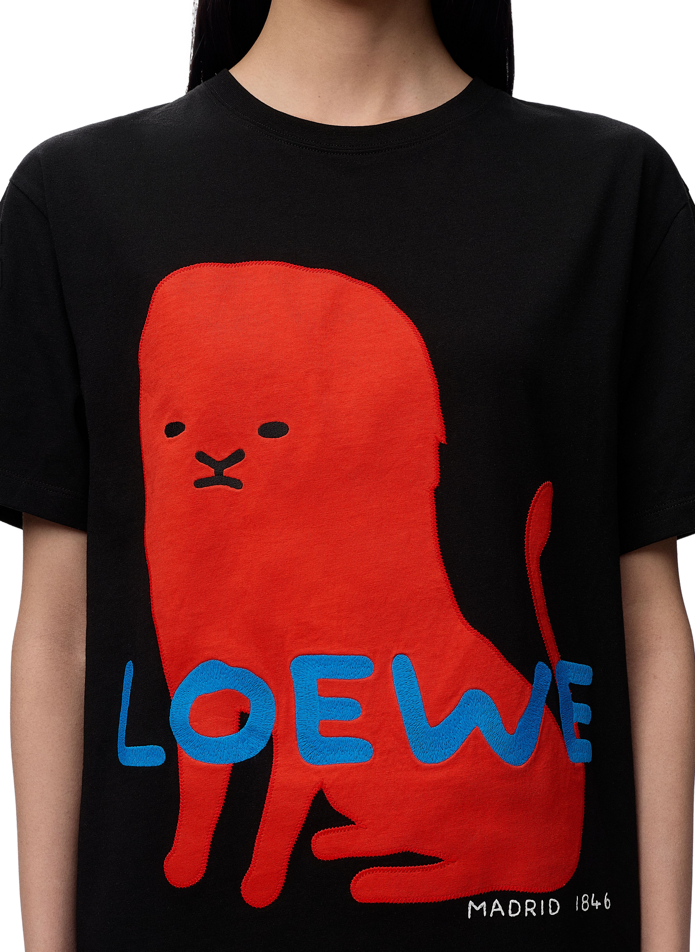 Kapsel 180 Jahre - Klassisches bedrucktes Baumwoll-T-Shirt LOEWE Schwarz