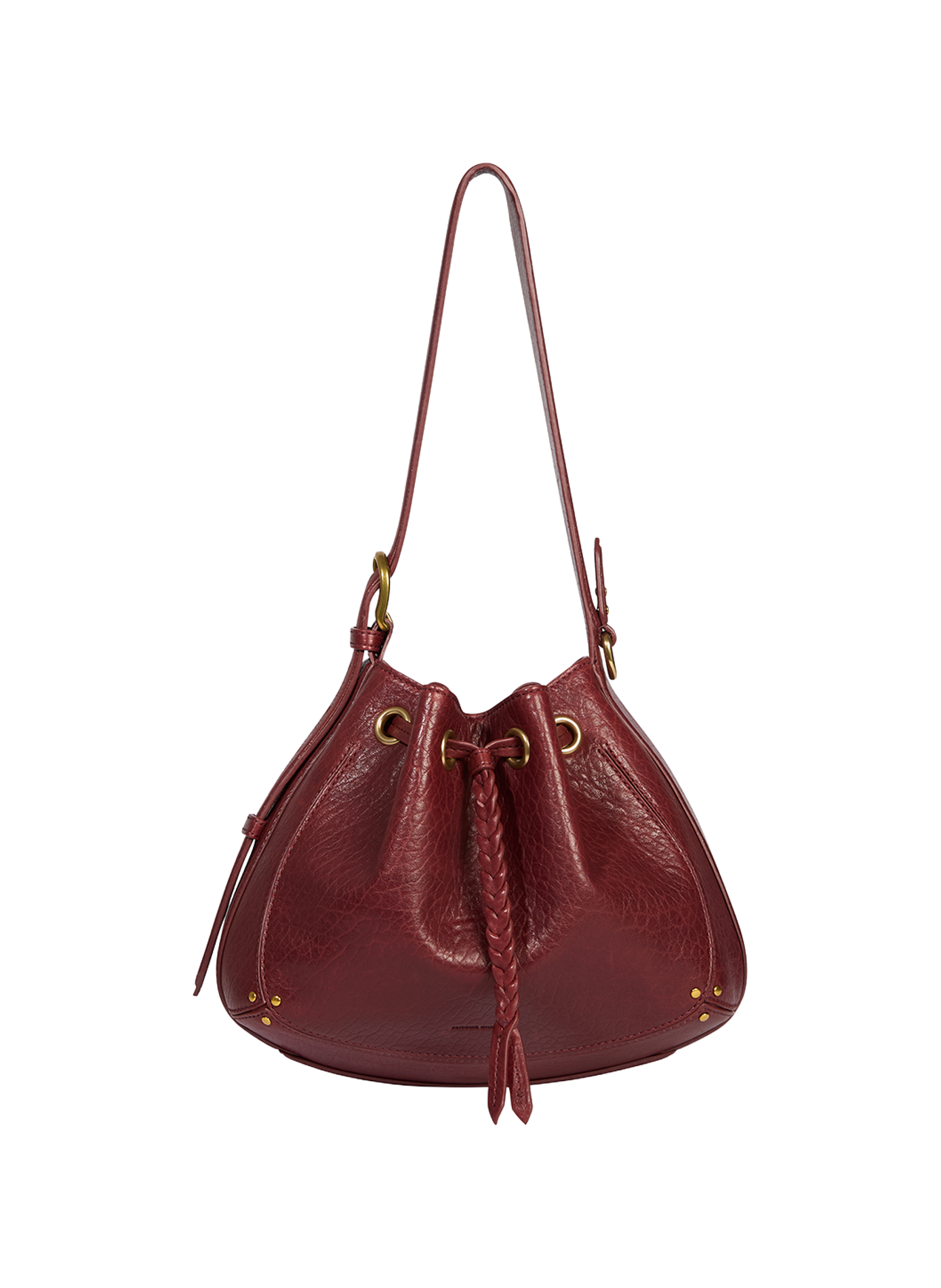 Sac épaule craquelé en cuir JÉRÔME DREYFUSS Rouge