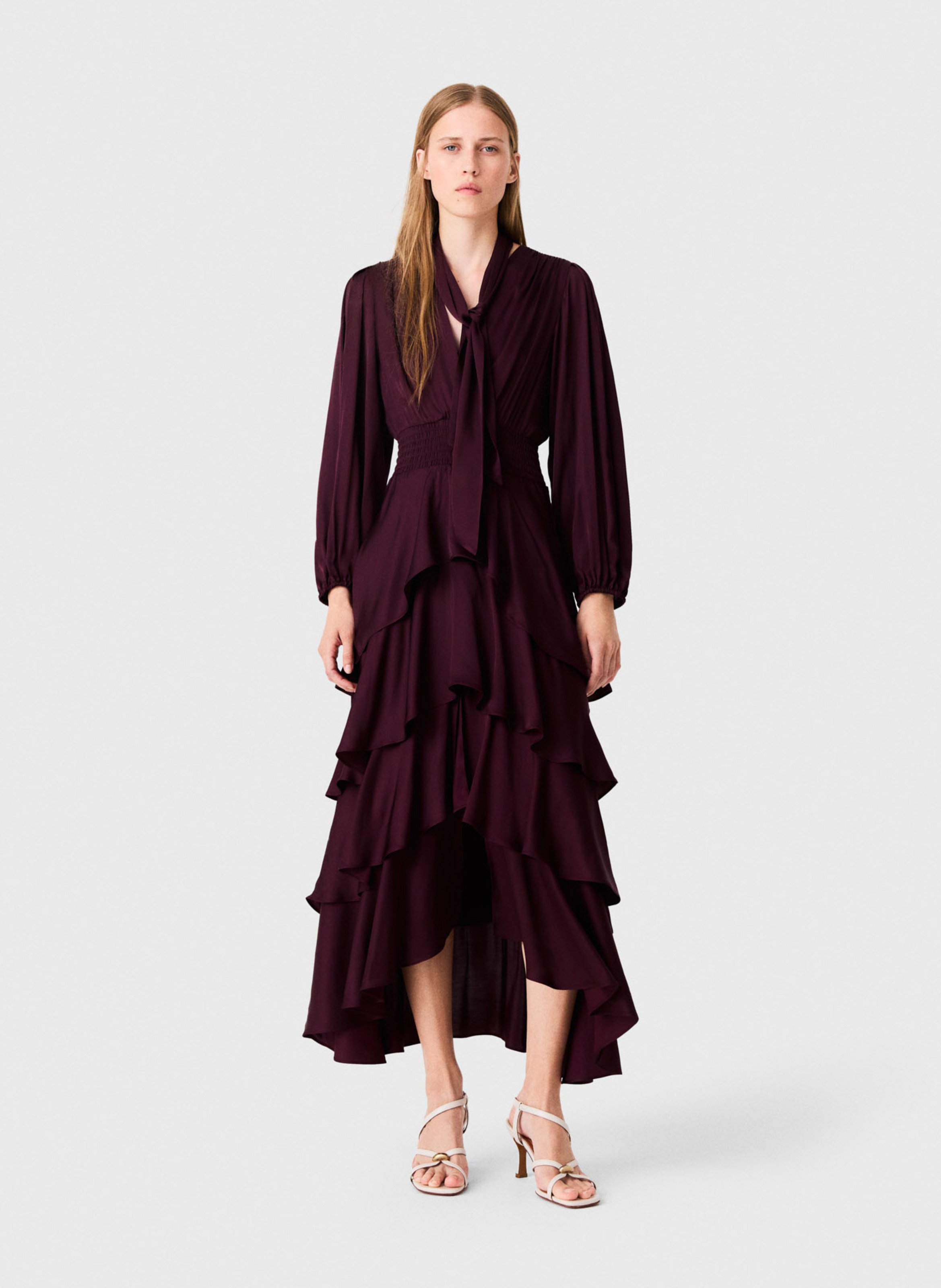 Robe longue évasée MAJE Rouge
