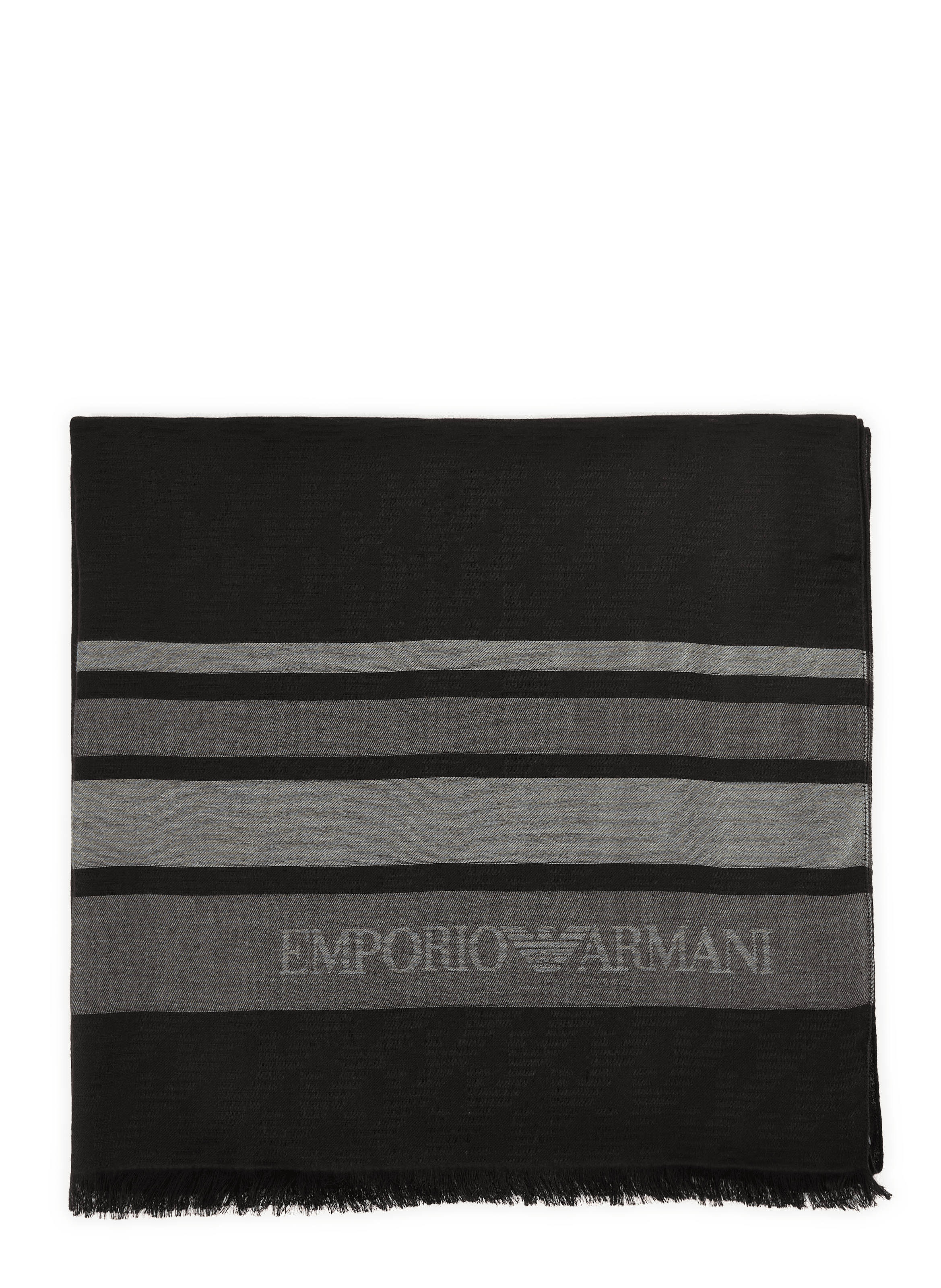 Schal mit Muster und Fransen EMPORIO ARMANI Mehrfarbig