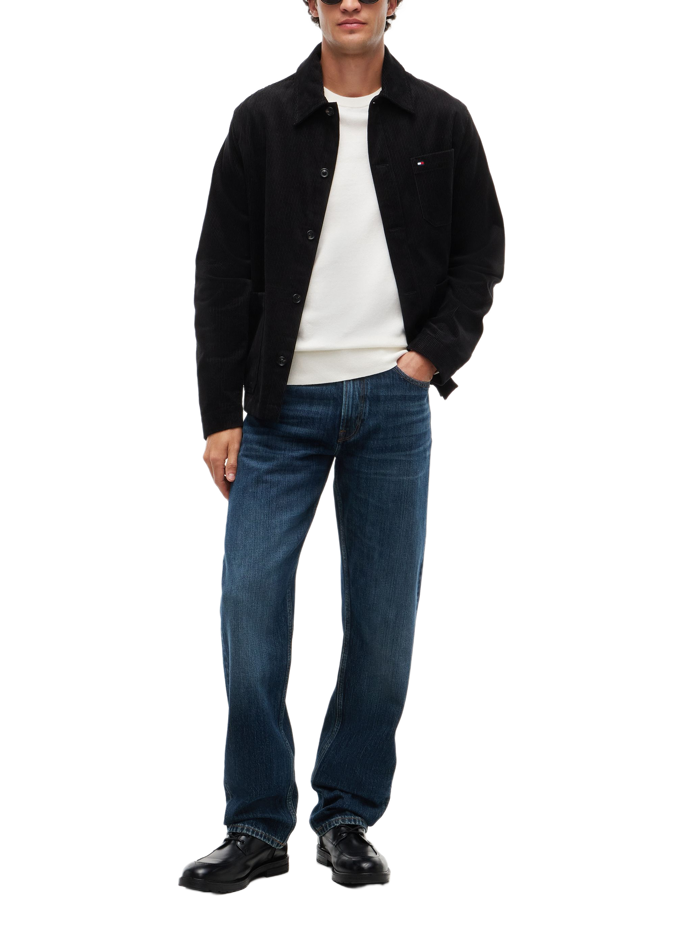 Gerade geschnittene blaue Jeans aus Baumwolle TOMMY HILFIGER Blau