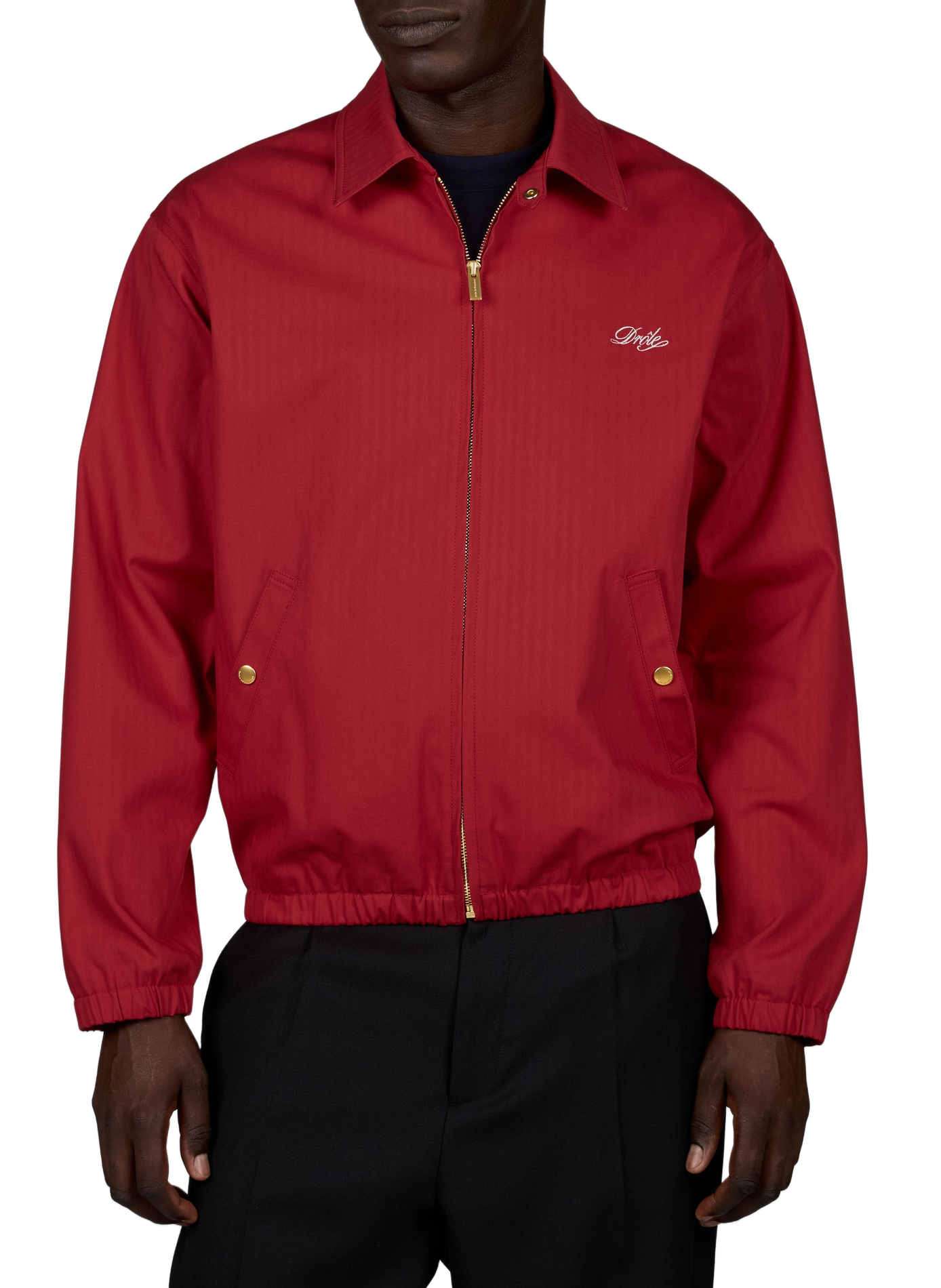 Blouson à col classique à logo brodé DROLE DE MONSIEUR Rouge