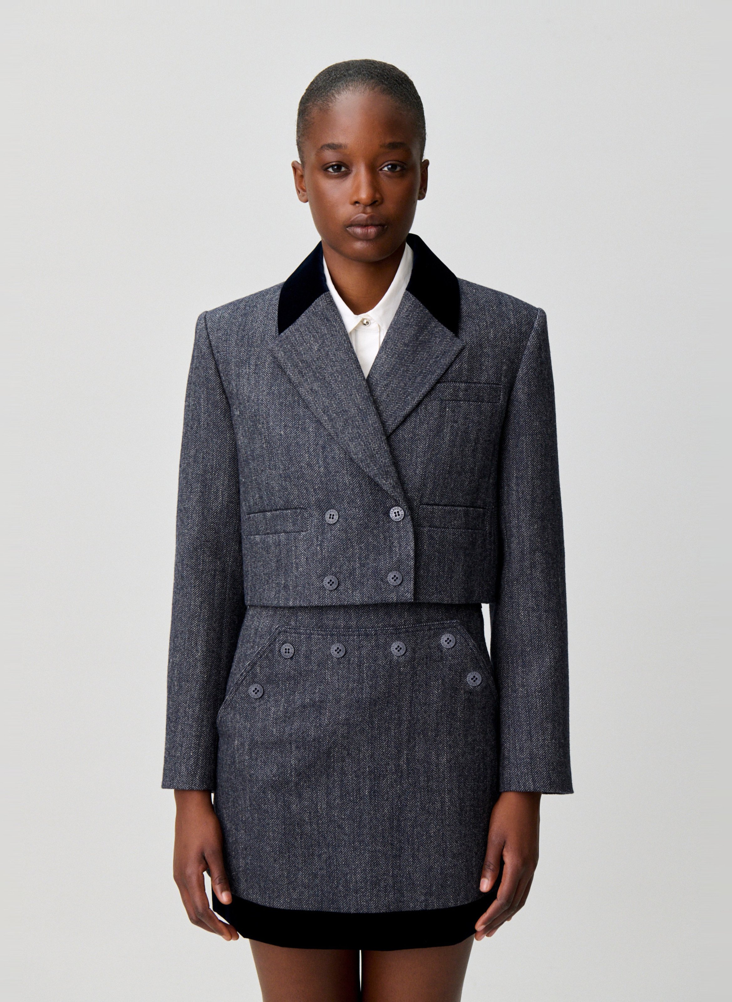 Veste courte en laine mélangée CLAUDIE PIERLOT Multicolore