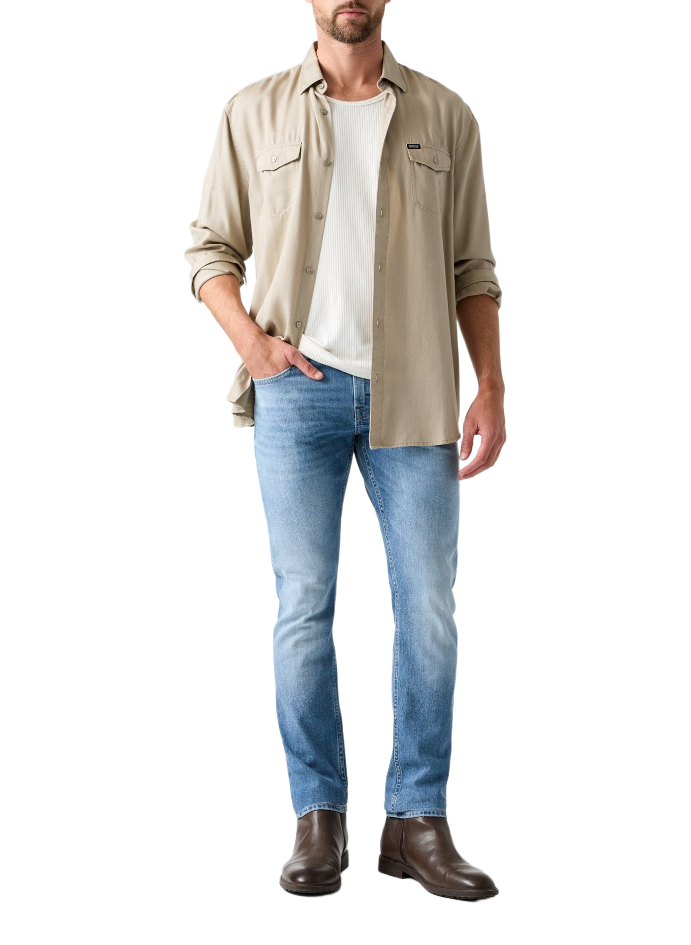 Skinny-Jeans Miami aus Baumwollmischung GUESS Blau