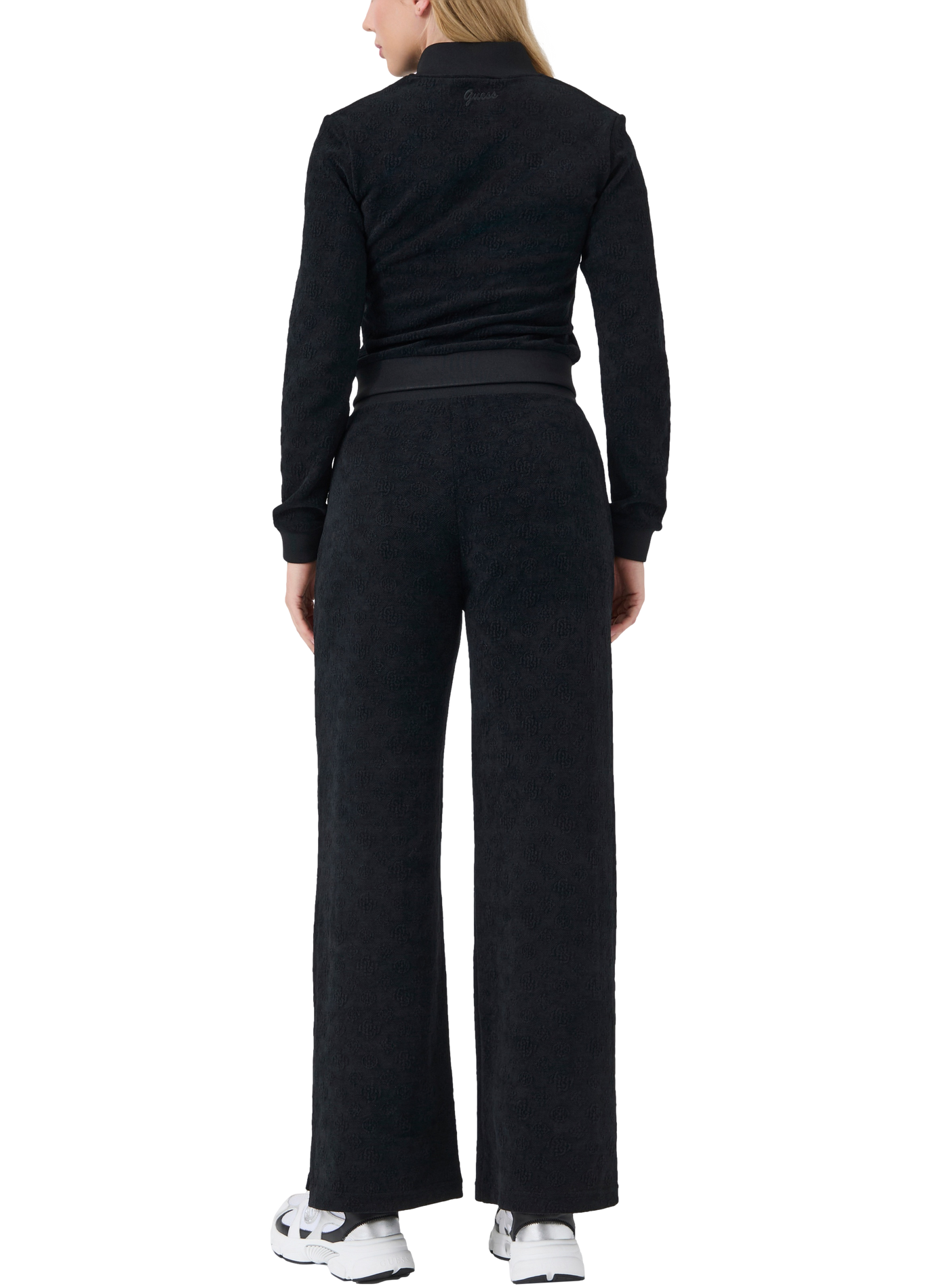 Weite unifarbene Hose mit elastischem Bund GUESS Schwarz