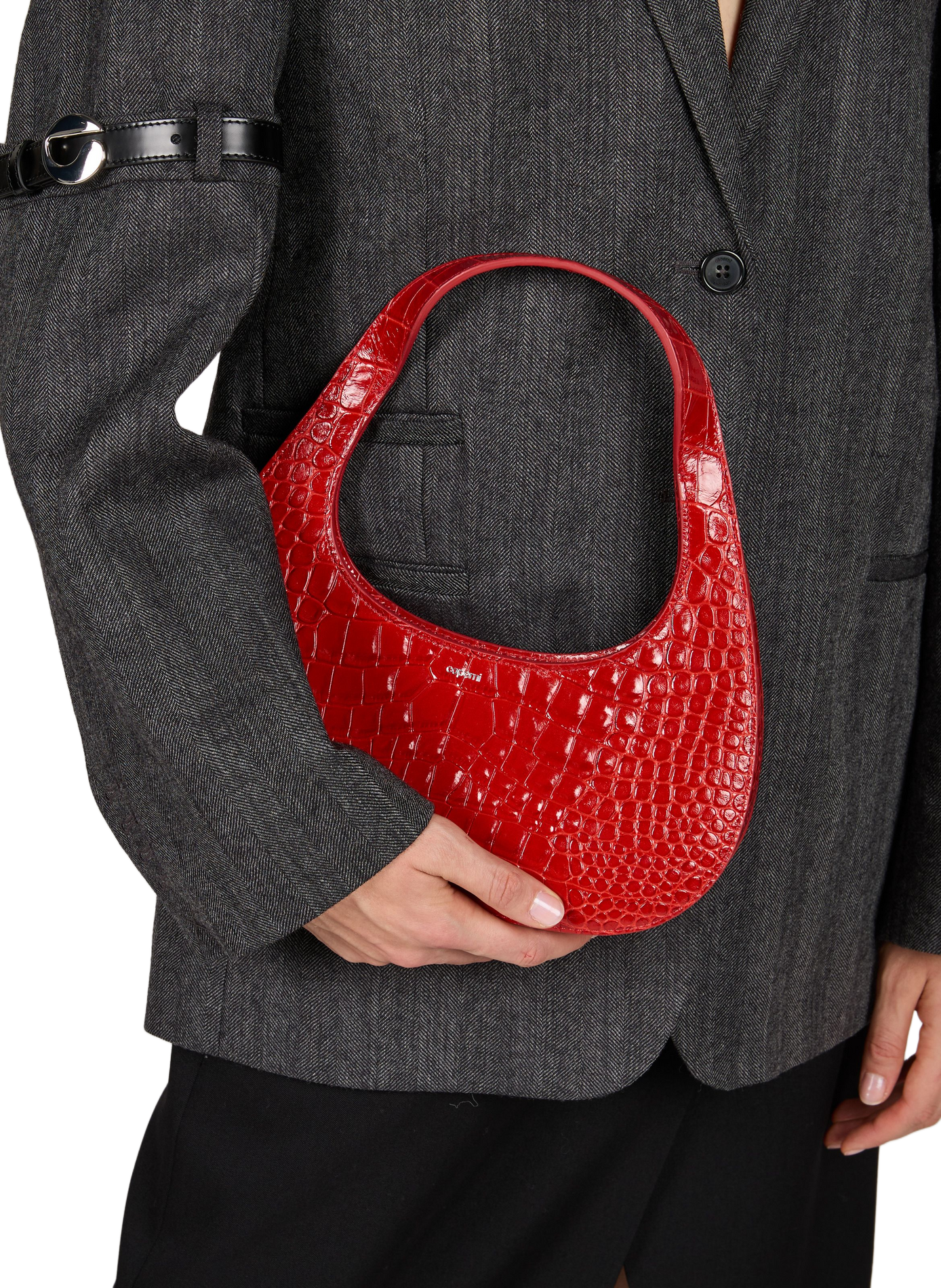 Bolso de mano Loop Swipe en cuero efecto cocodrilo COPERNI Rojo