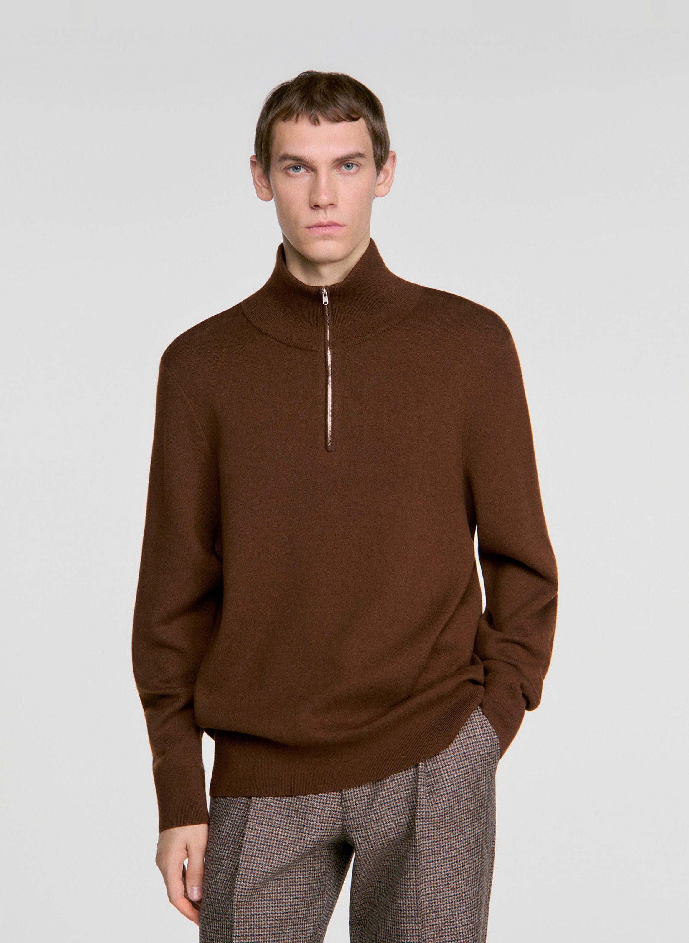 Pull camionneur en laine mélangée SANDRO Beige