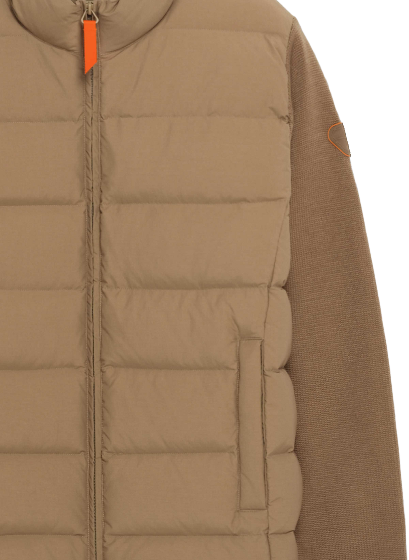 Jacke Alessandro gerade mit Stehkragen und zweifarbigem Material GERTRUDE Braun