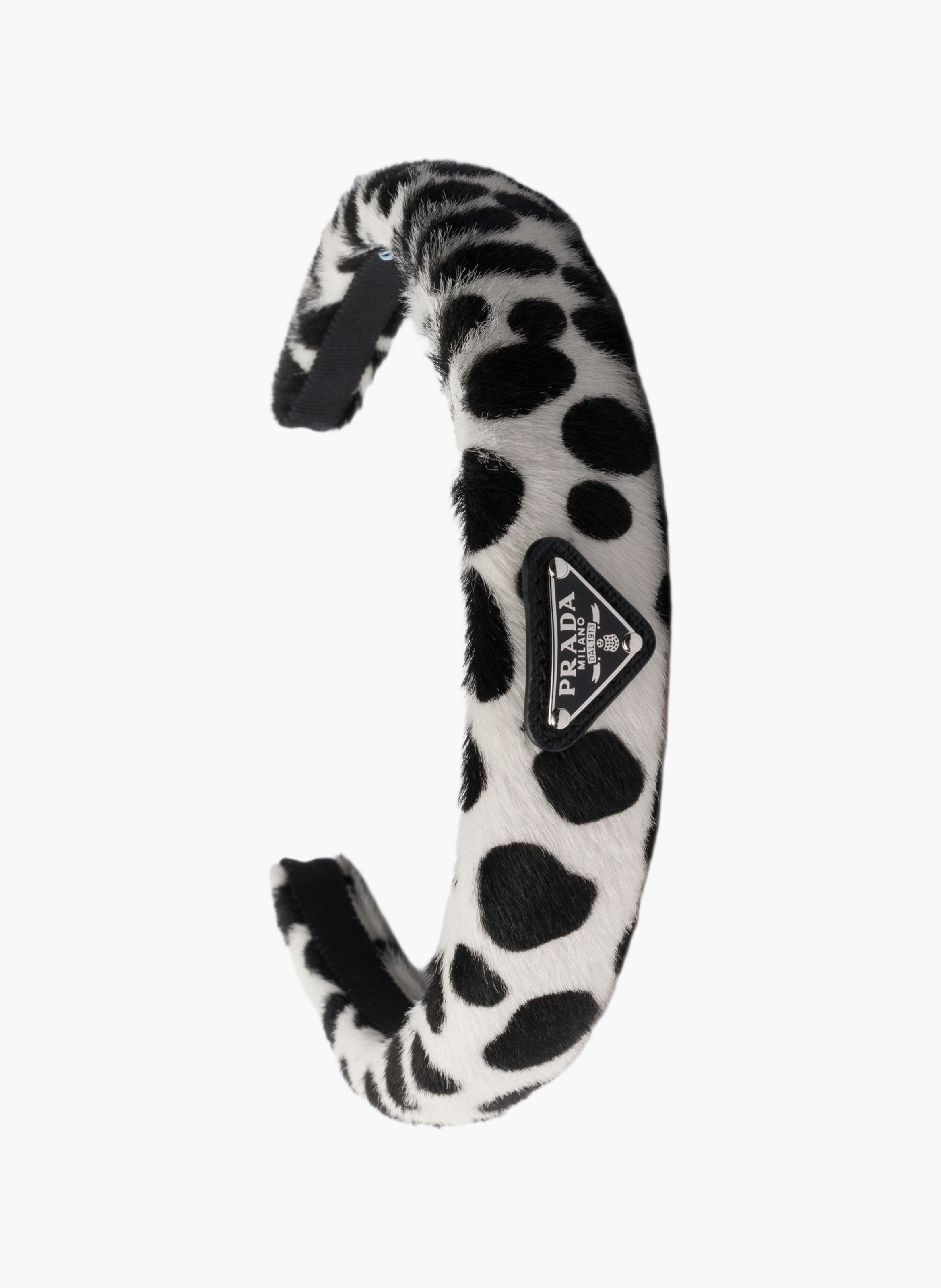 Bandeau en poil de veau imprimé PRADA Blanc