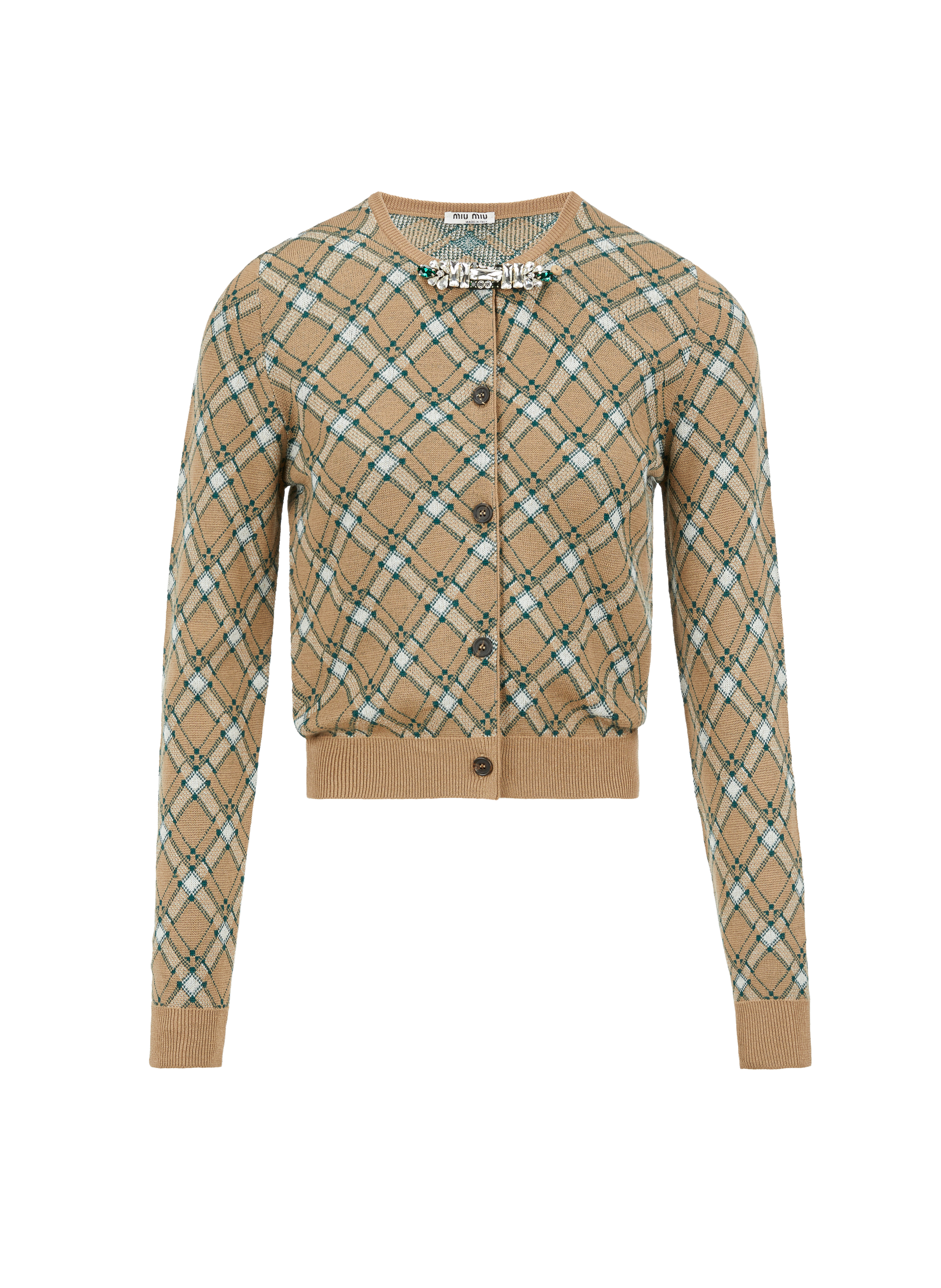 Cardigan jacquard en laine