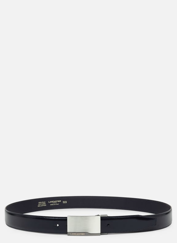 Belt - Ceinture Cuir Lisse Homme Blue by LANCASTER LANCASTER Belt - Ceinture Cuir Lisse Homme Blue