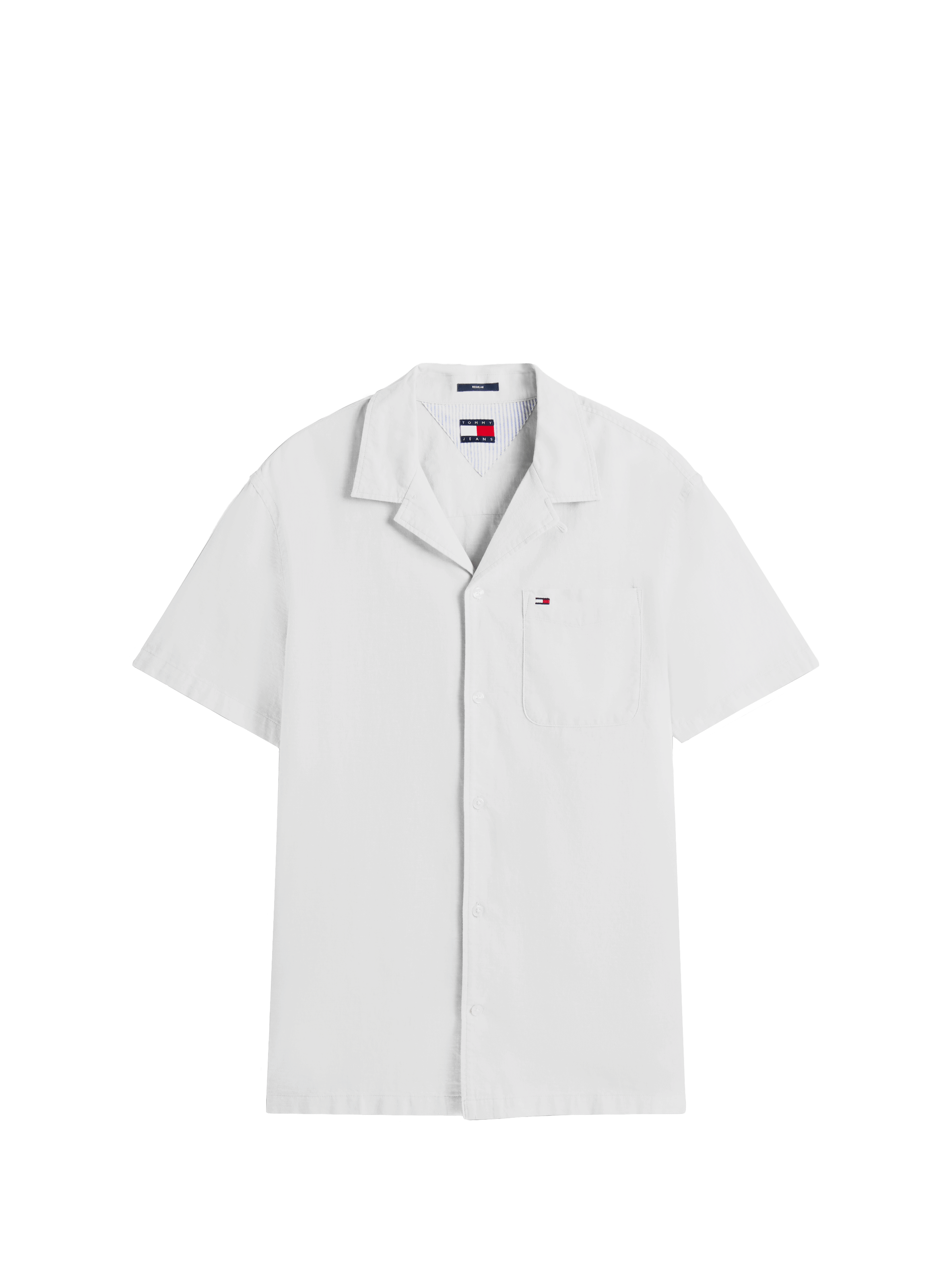 Cotton and linen shirt TOMMY HILFIGER Khaki