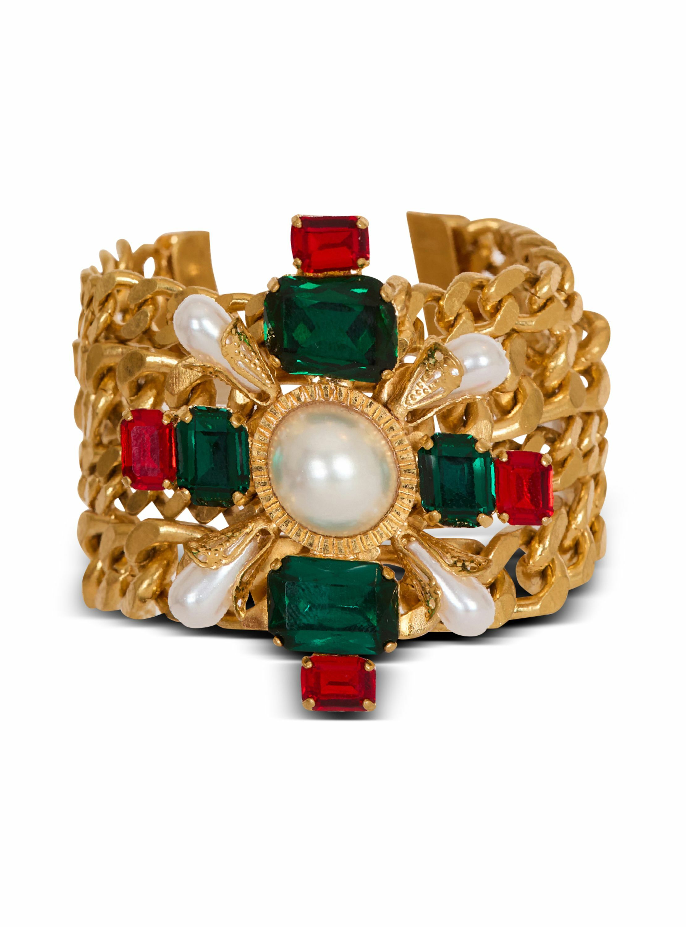 Bracelet baroque avec chaînes et perles BALMAIN Multicolore