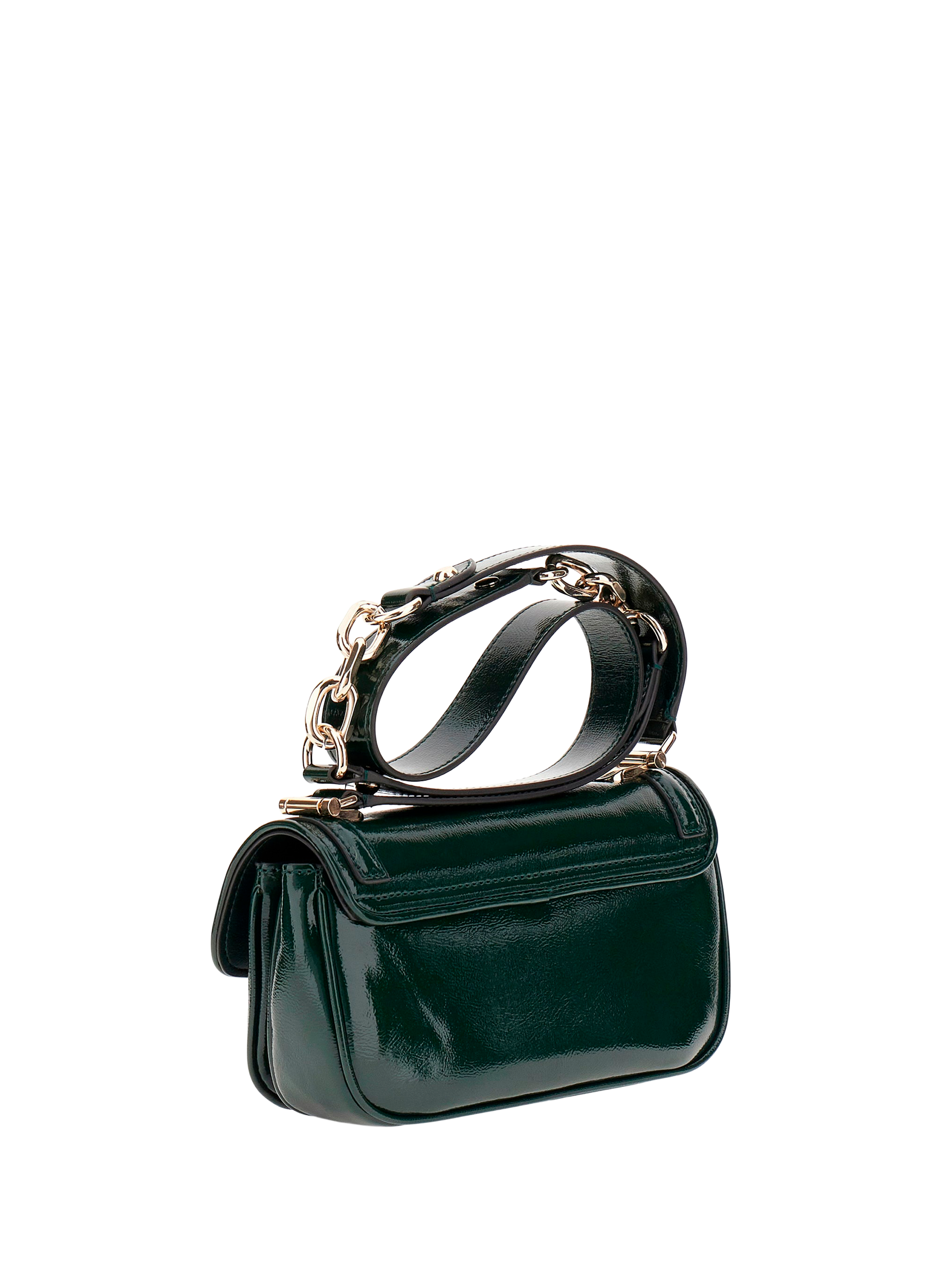 Patent leather shoulder bag GUESS Green