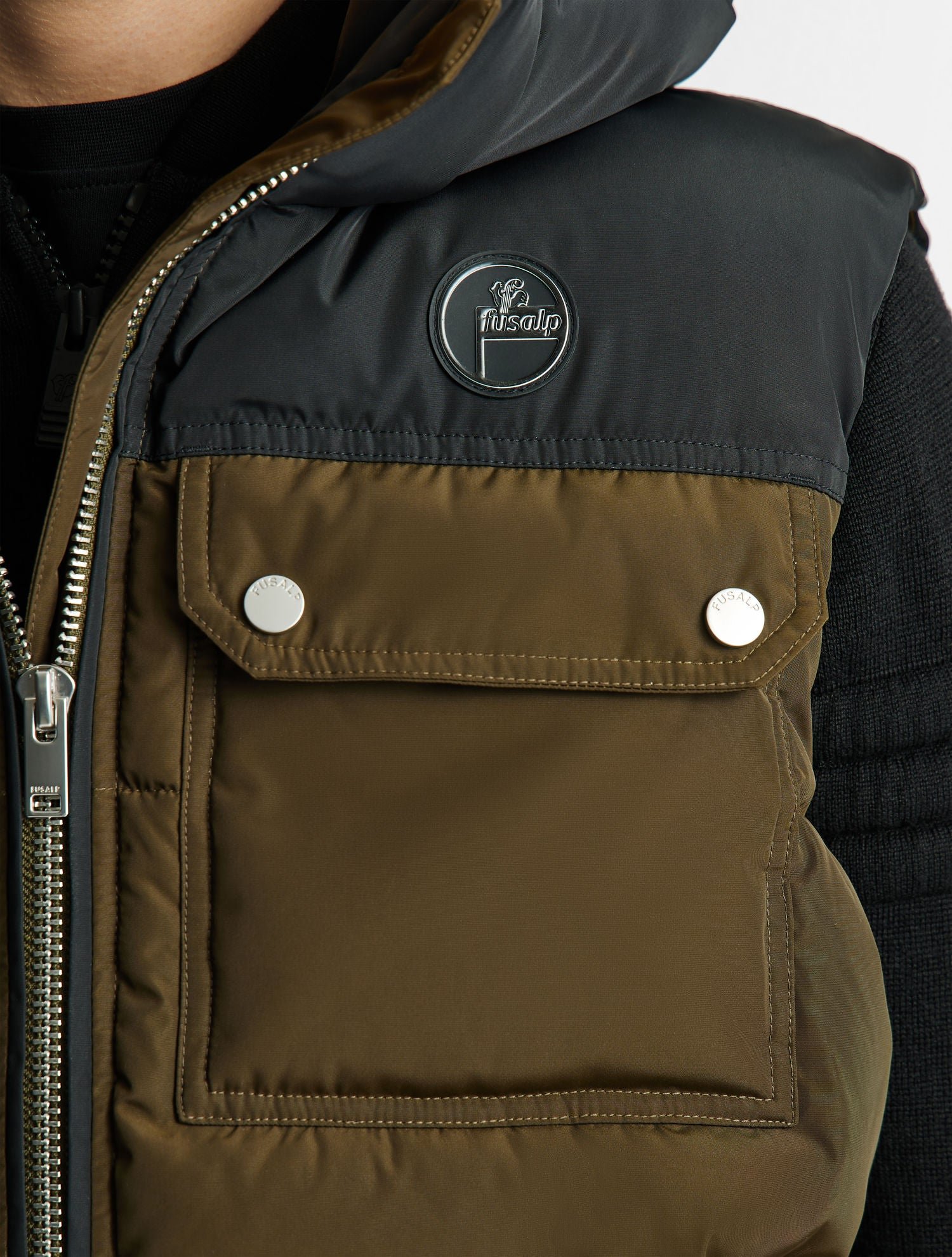 Veste sans manches yonox col capuche coupe regular FUSALP Marron