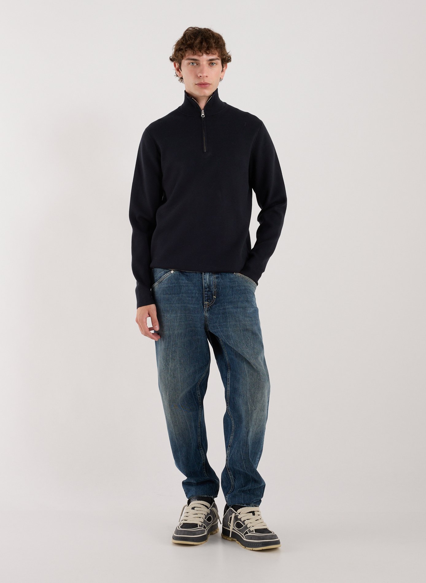 Pull droit à col montant SAMSOE SAMSOE Bleu