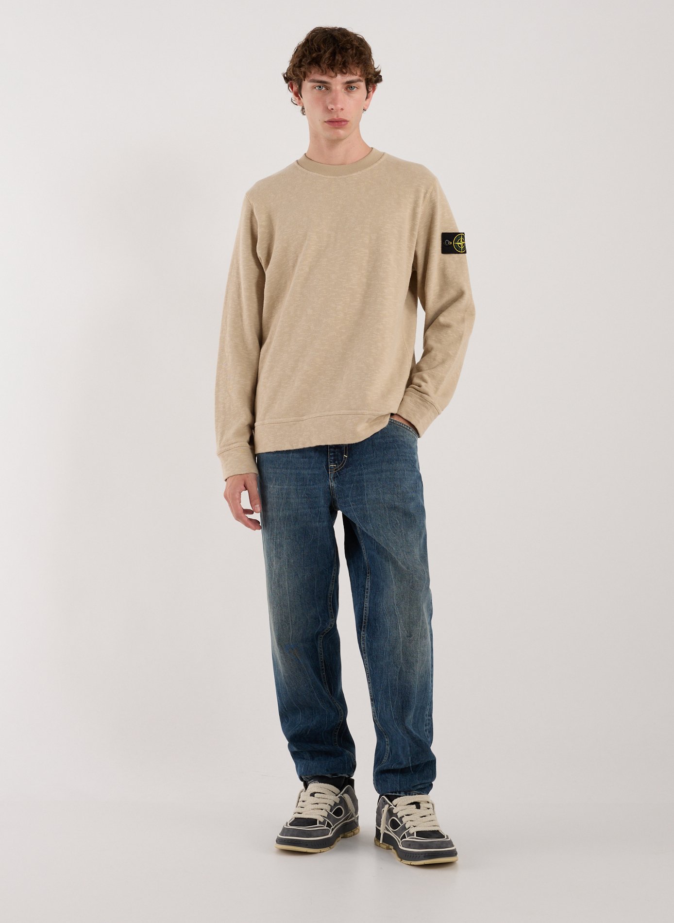 Cotton sweatshirt STONE ISLAND Beige
