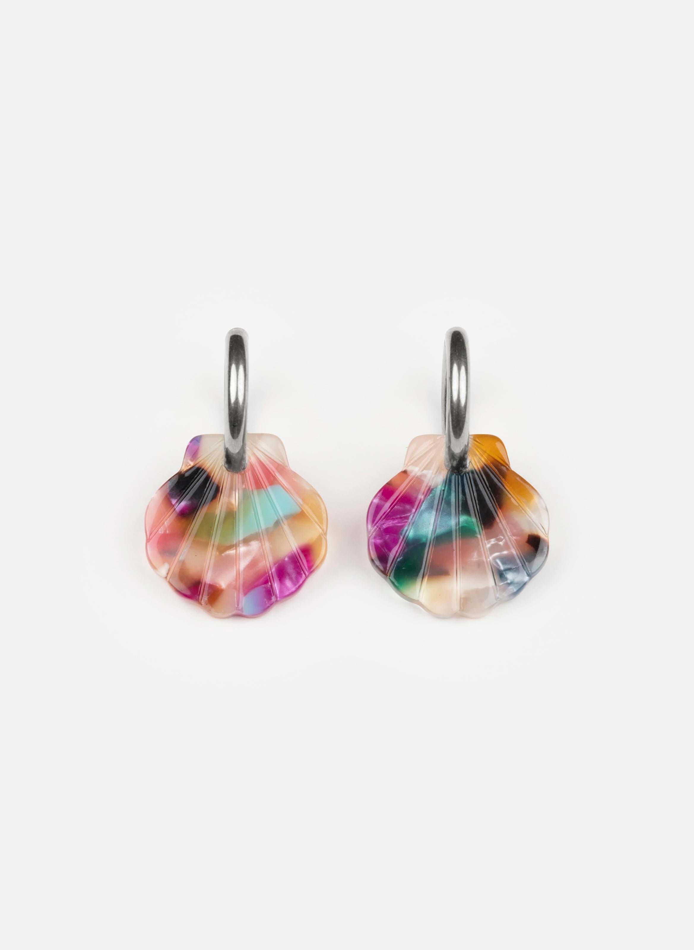 Boucles d'oreilles baby mermaid avec anneaux en acier inoxydable argenté KURAGE GINZA Multicolore