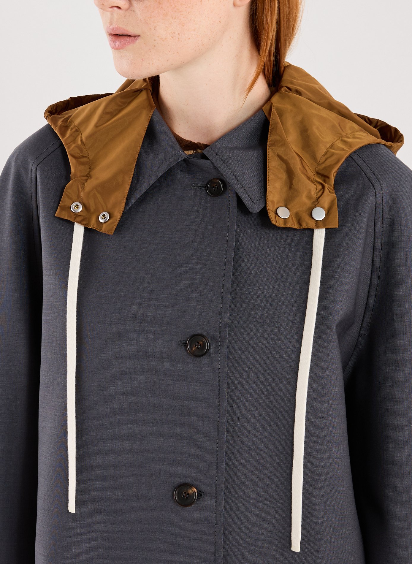 Manteau oversize col classique en laine MIU MIU Multicolore