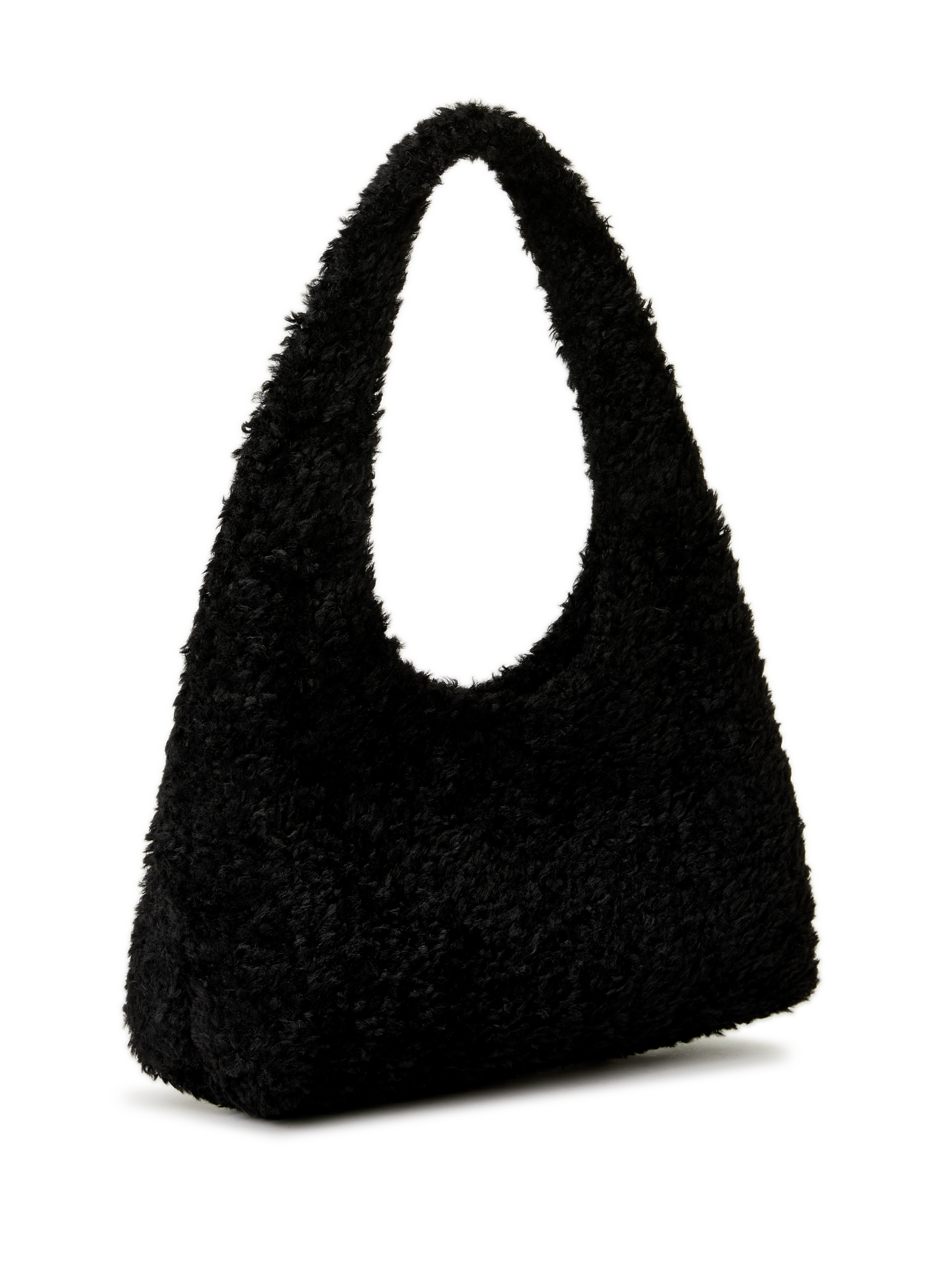 Textured Hobo Handbag AU PRINTEMPS PARIS Black