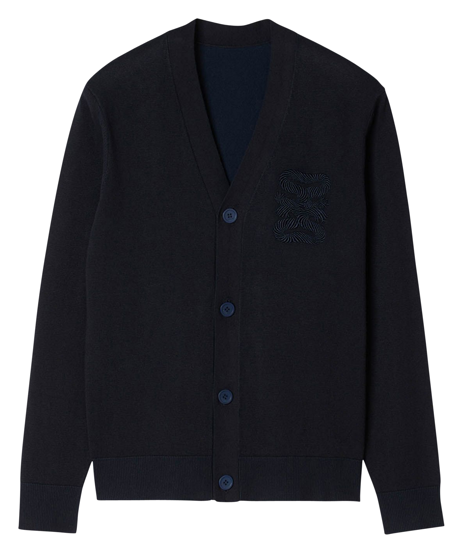 Cardigan col v boutonné uni SANDRO Bleu