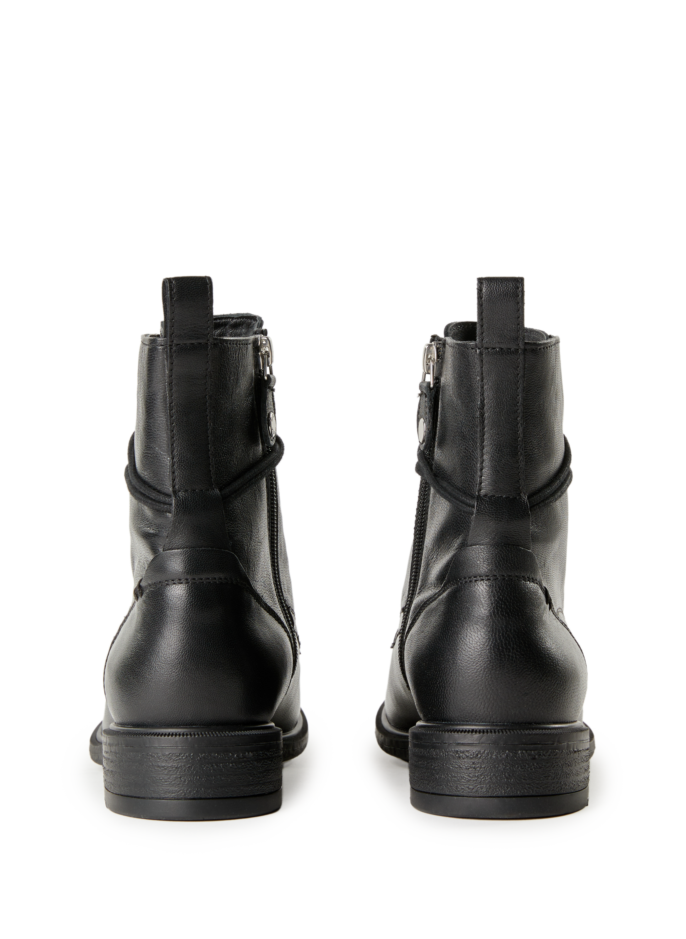 Dual material lace-up Ankle boots  GEOX Black