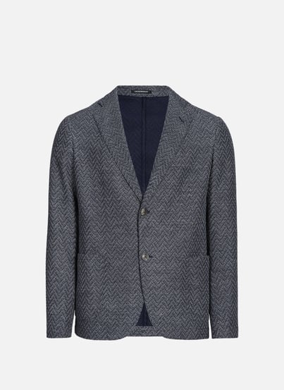 Veste droite à chevrons en laine EMPORIO ARMANI Veste droite à chevrons en laine EMPORIO ARMANI