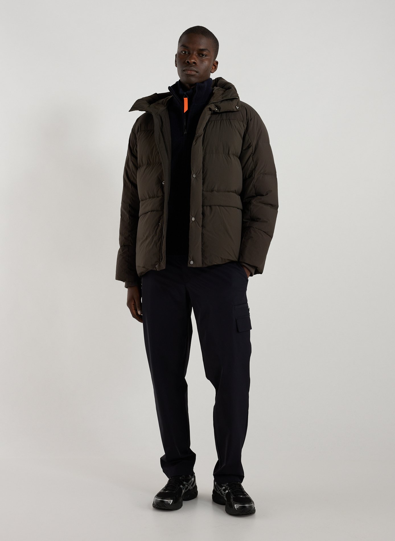 Quilted hooded parka ARMANI EXCHANGE Brown