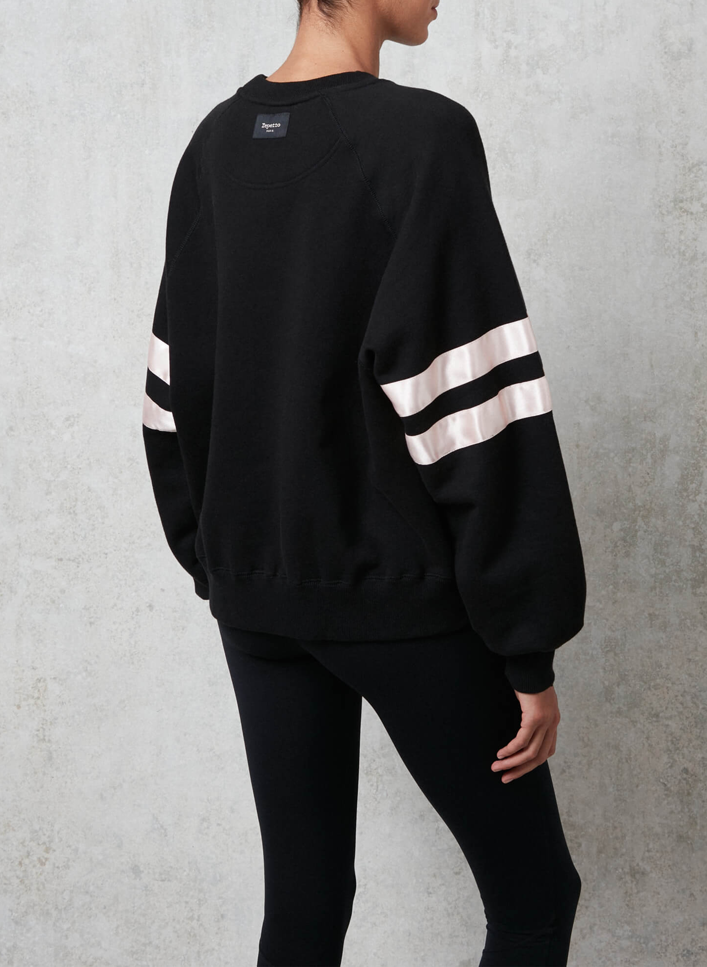 Sweatshirt col rond en coton mélangé REPETTO Noir