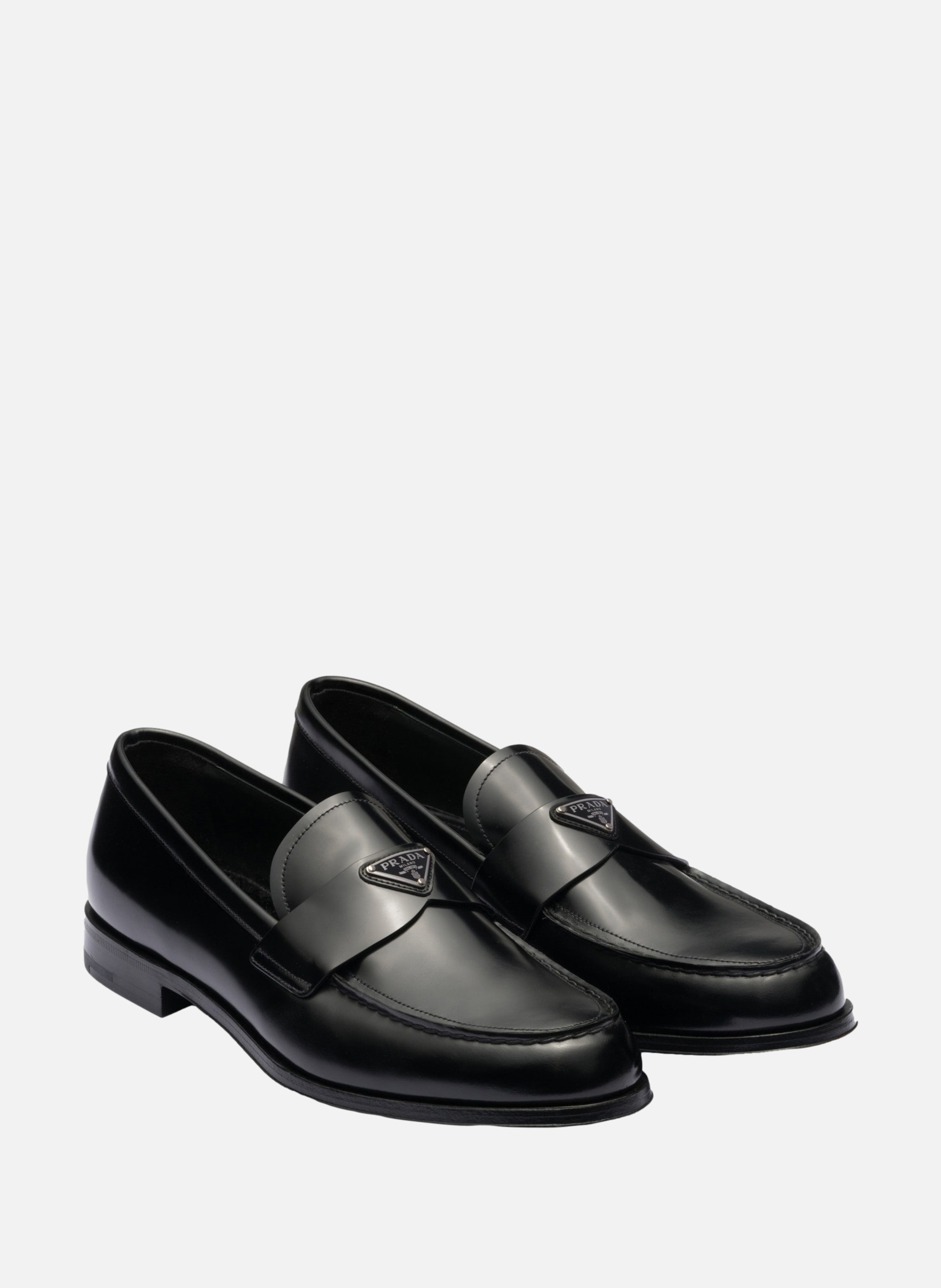 Mocassins en cuir brossé PRADA Noir