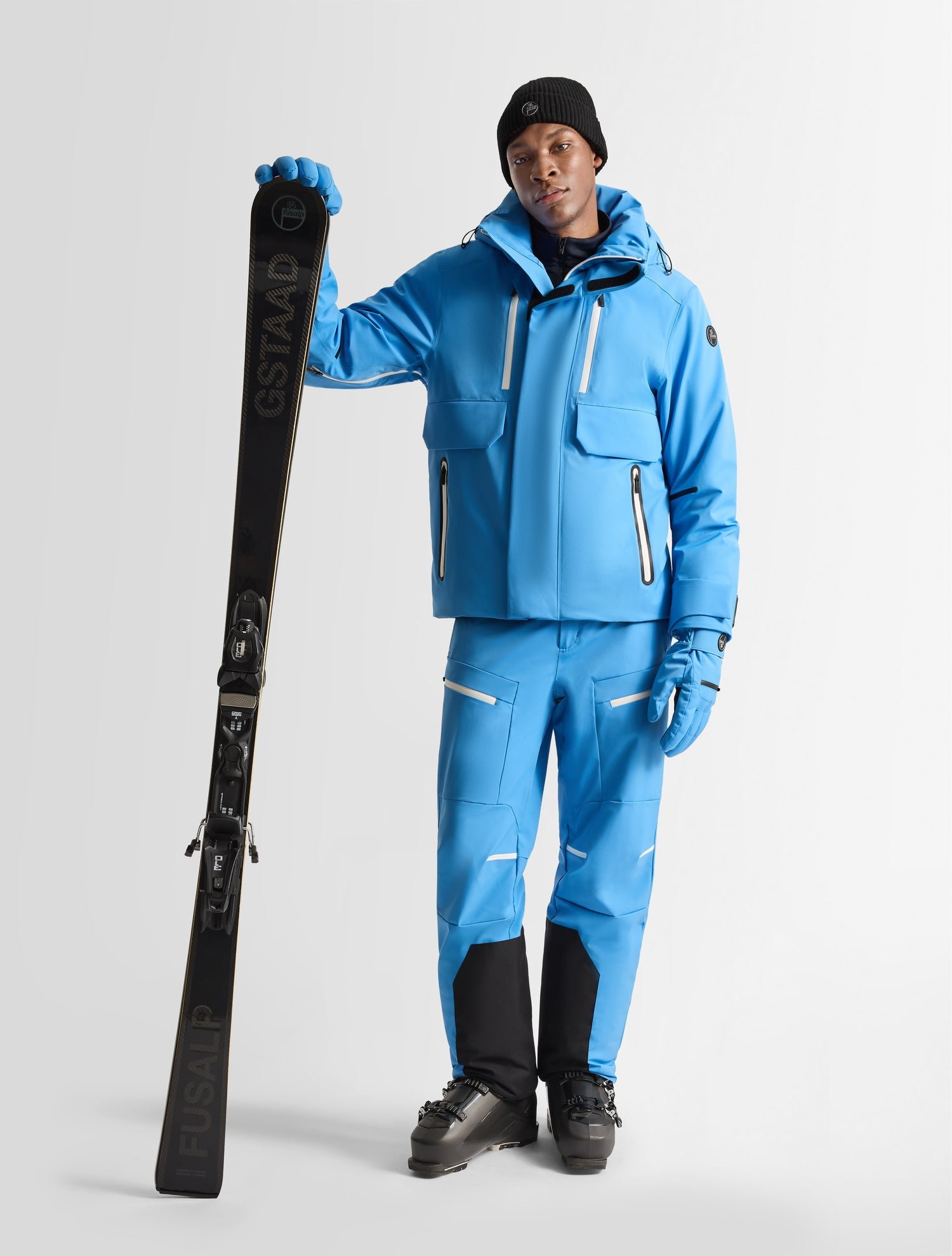 Veste de ski john col capuche coupe regular FUSALP Bleu