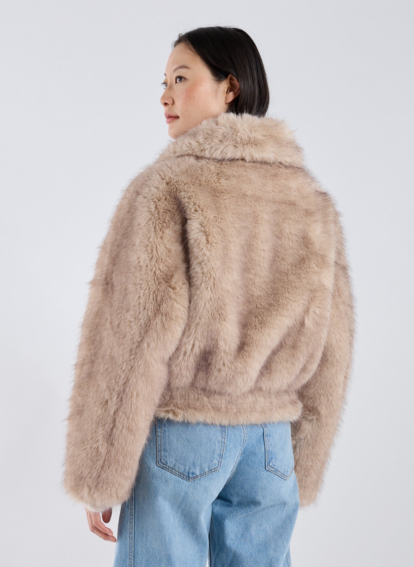 Veste col classique en fausse fourrure STAND STUDIO Beige