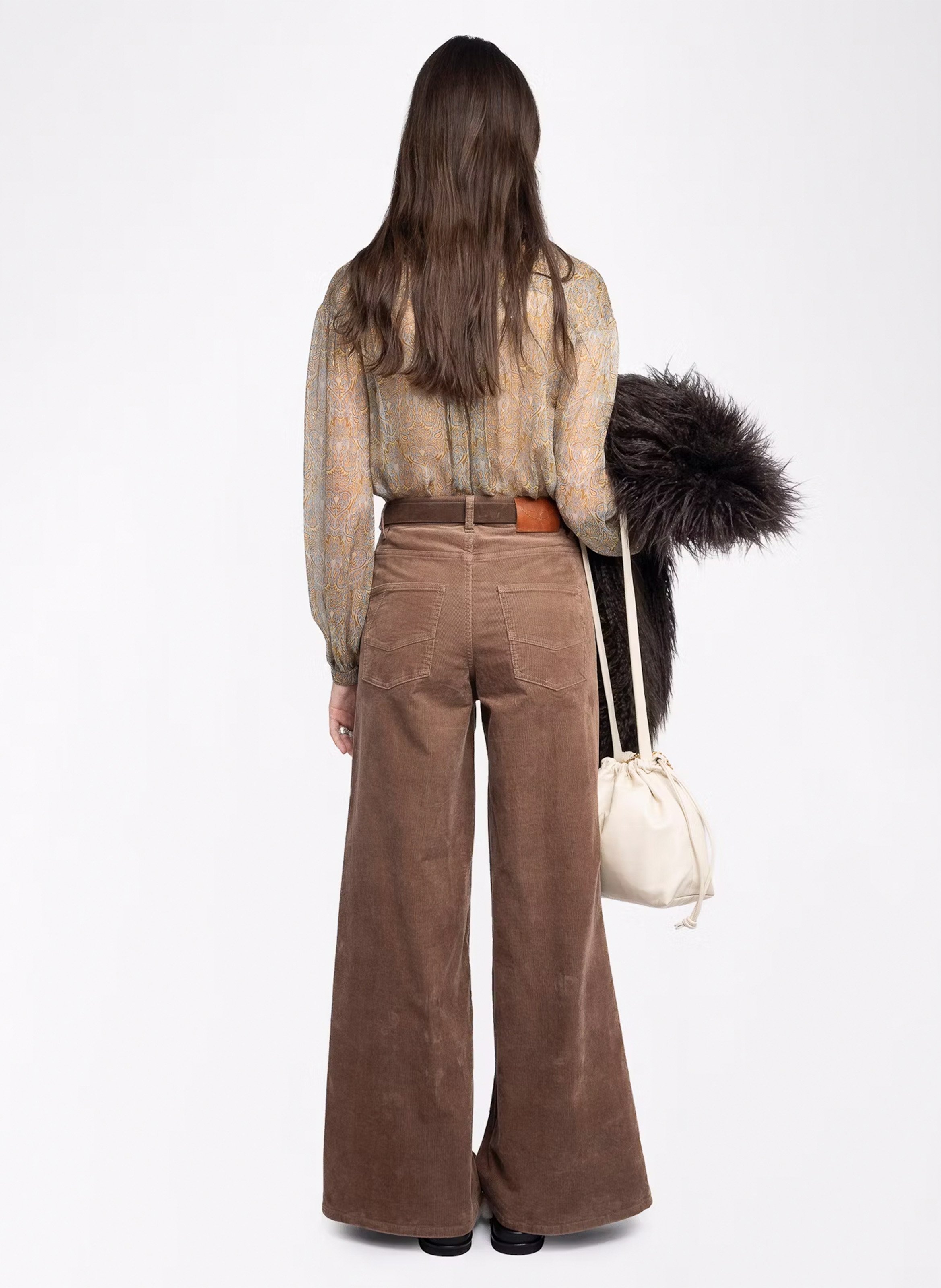 Pantalon large en coton mélangé eli ZADIG&VOLTAIRE Marron